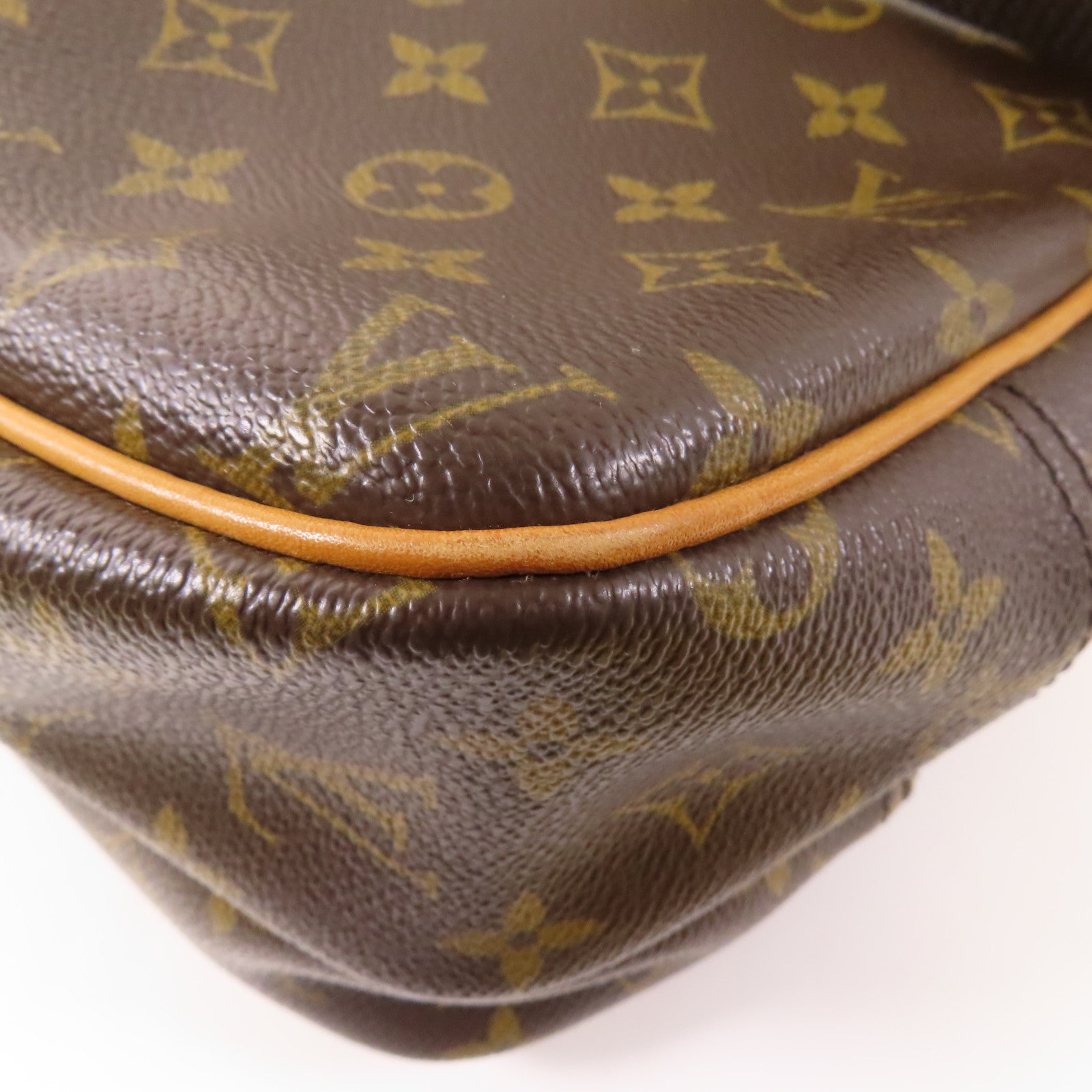 LOUIS VUITTON Monogram Reporter PM金扣肩背袋棕色
