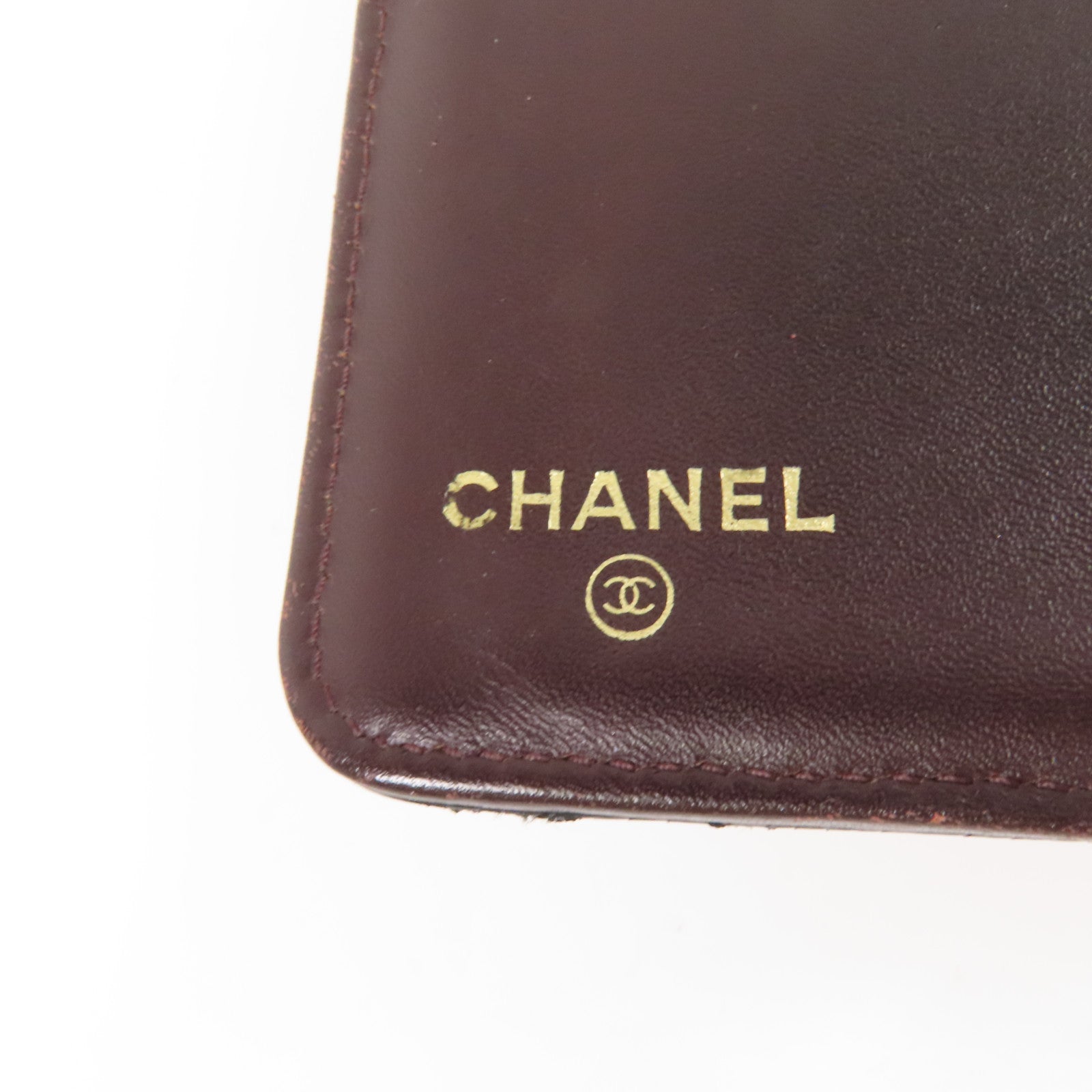 CHANEL 牛皮皮革Fold Wallet金扣錢包