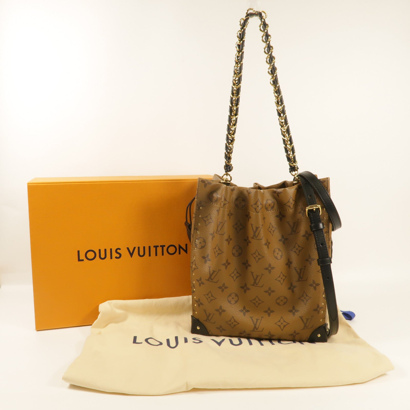 LOUIS VUITTON Monogram Reverse Noe Trunk PM手挽肩背兩用袋