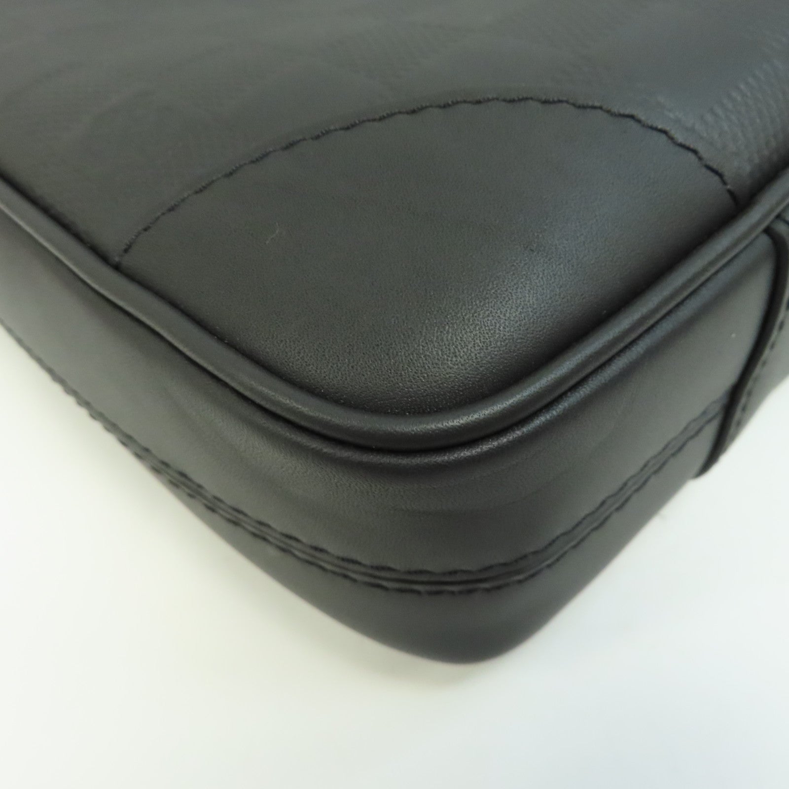 LOUIS VUITTON Damier Infini Porte-Documents Voyage NM銀扣手挽肩背兩用袋黑色