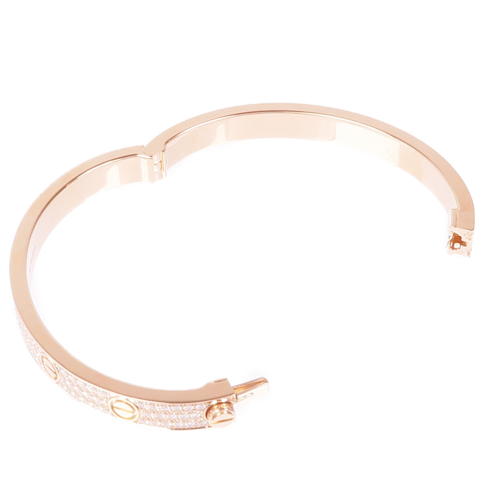 CARTIER 18K玫瑰金Love Bangle Full Diamond鑽石手鐲Cartier#17
