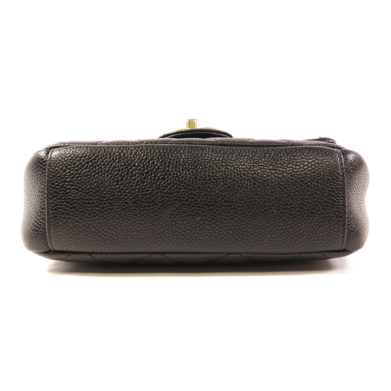 CHANEL 菱格牛皮皮革Chain Shoulder Bag金扣鏈帶肩背袋黑色