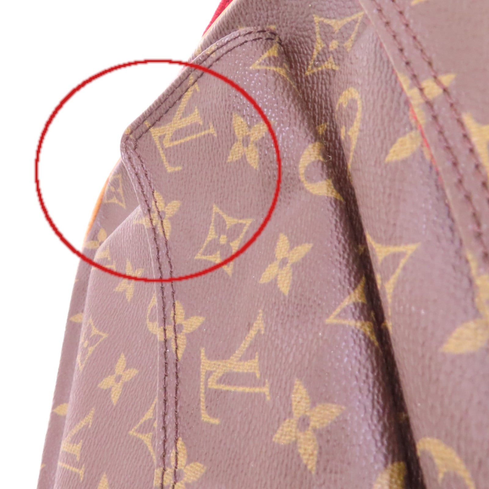 LOUIS VUITTON Monogram Excentri-cite Hand Bag金扣手挽袋啡色/紅色