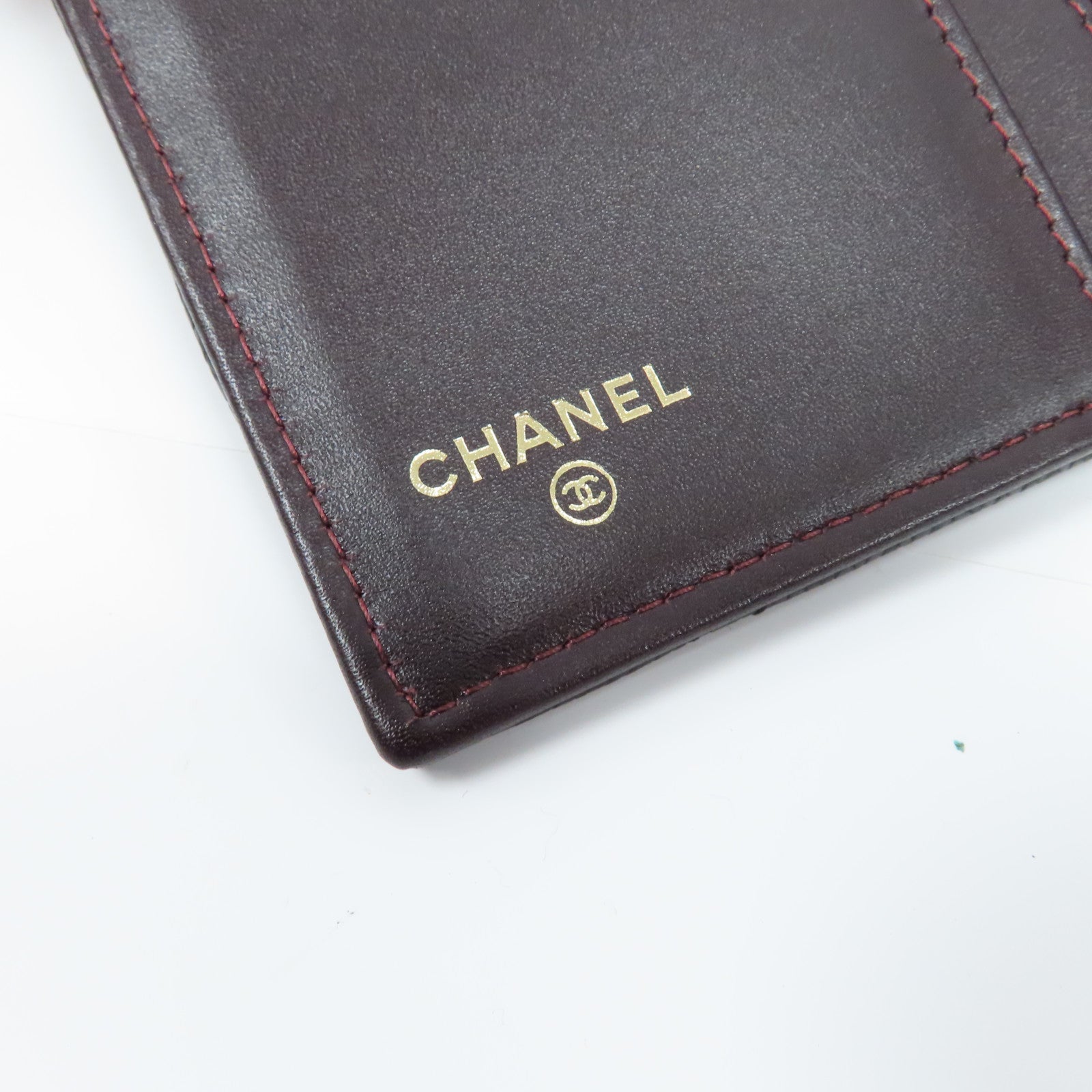 CHANEL 菱格牛皮皮革Wallet金扣長錢包黑色