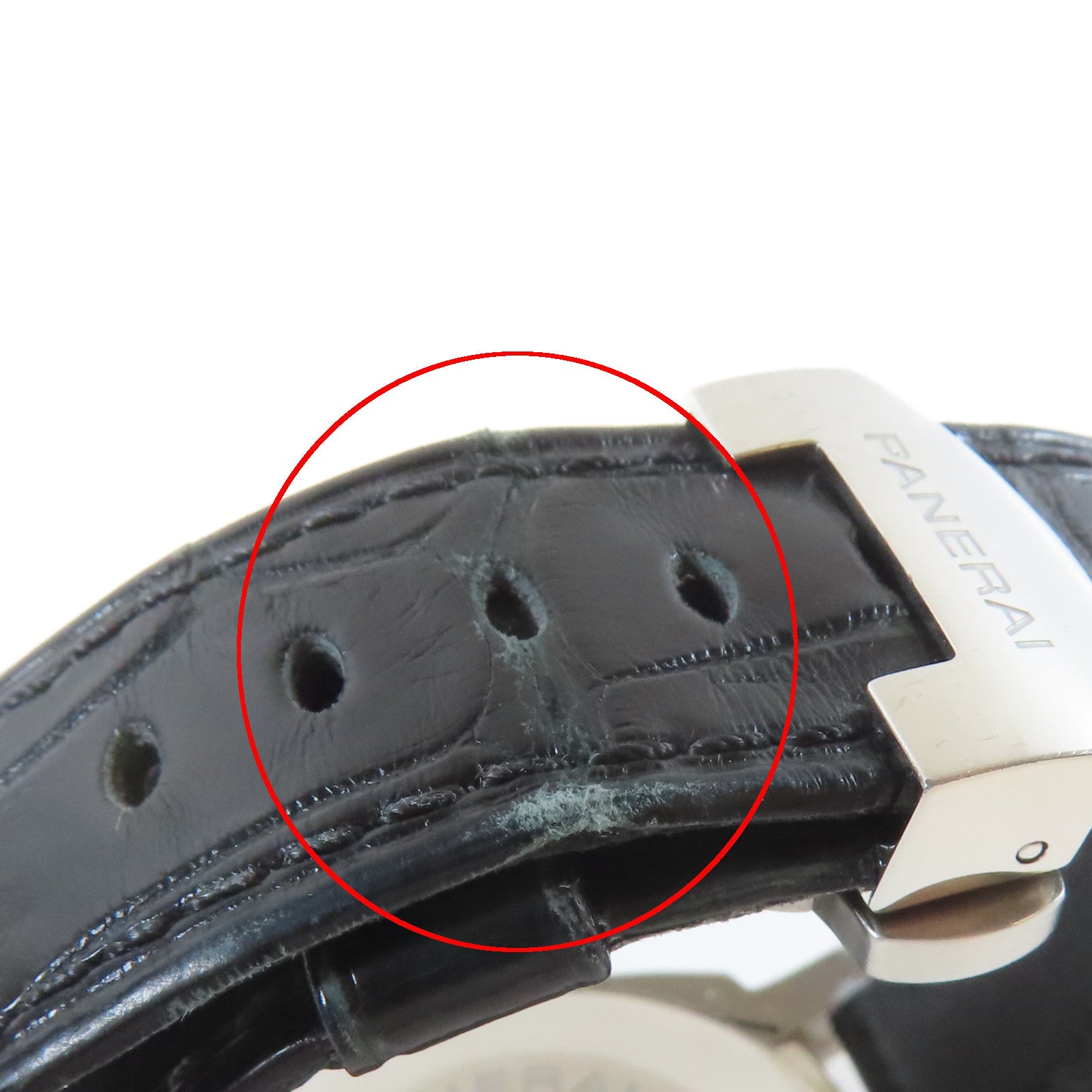 PANERAI 不鏽鋼/皮革帯Luminor Power Reserve自動機芯手錶黑色#16cm