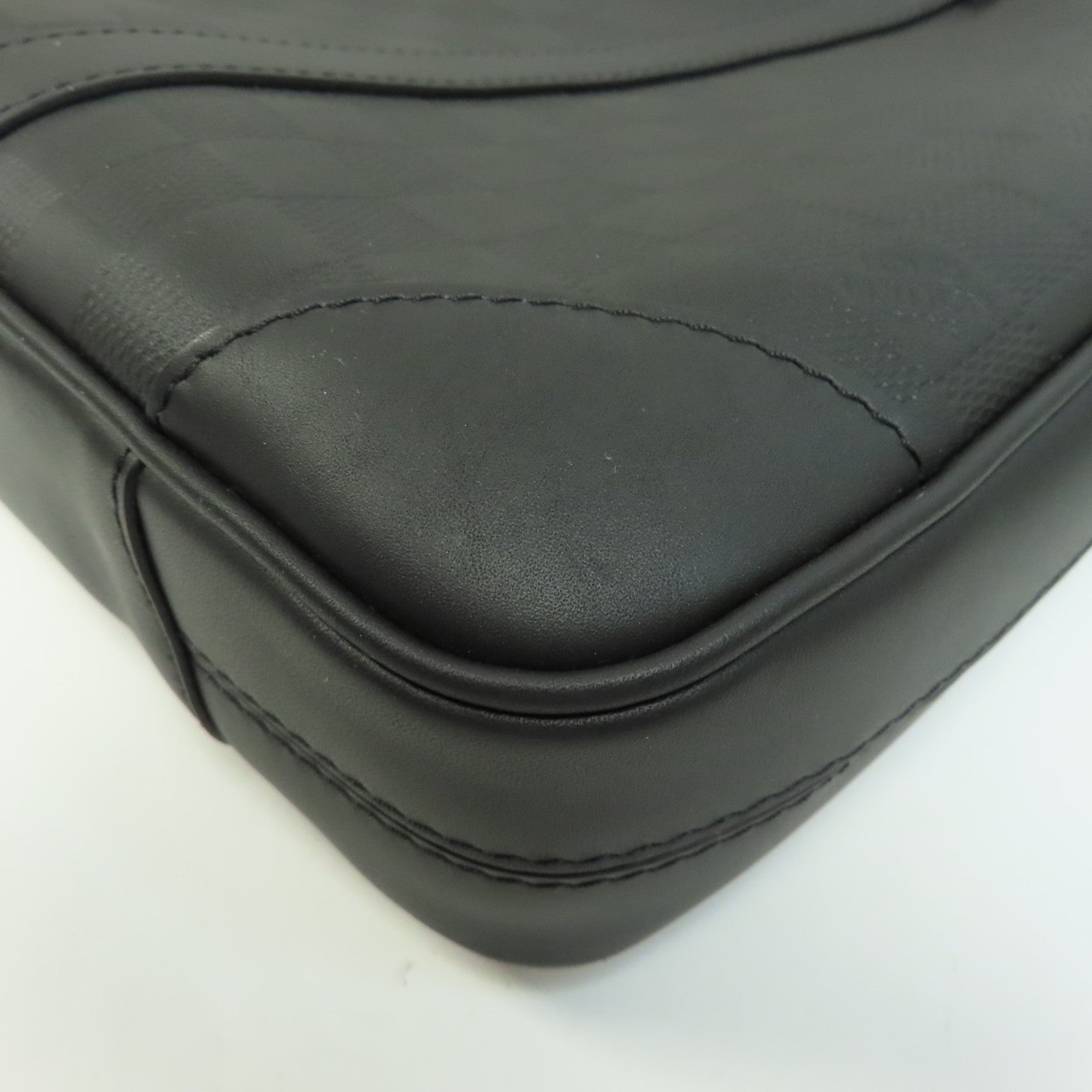 LOUIS VUITTON Damier Infini Porte-Documents Voyage NM銀扣手挽肩背兩用袋黑色