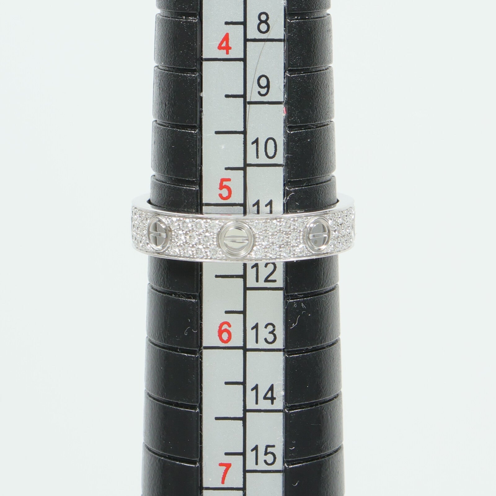CARTIER 18K白金Love Ring SM Paved鑽石戒指