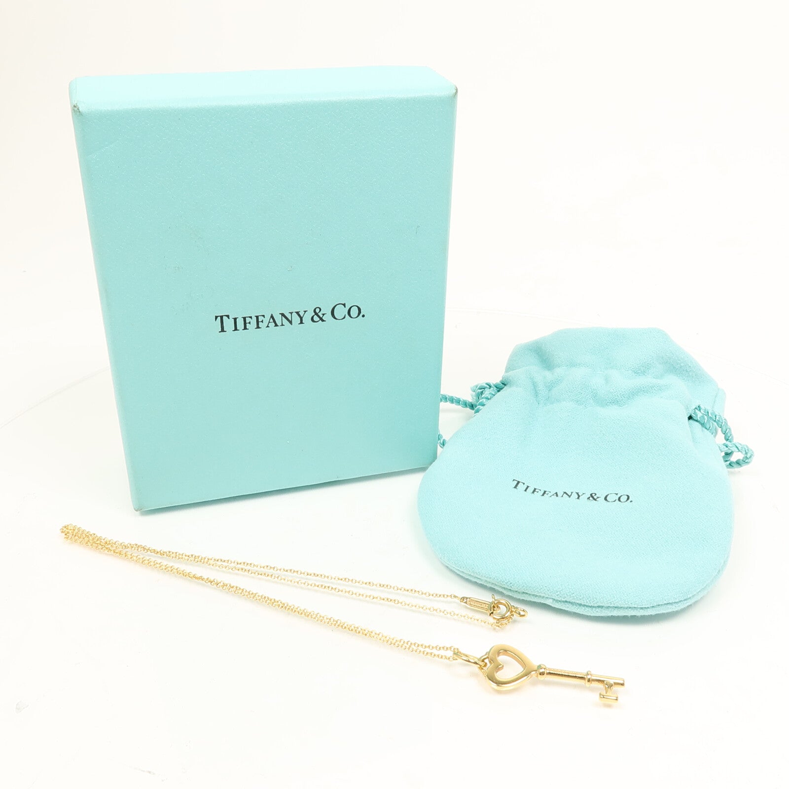 TIFFANY＆CO 18K黃金Gold Heart Key項鍊
