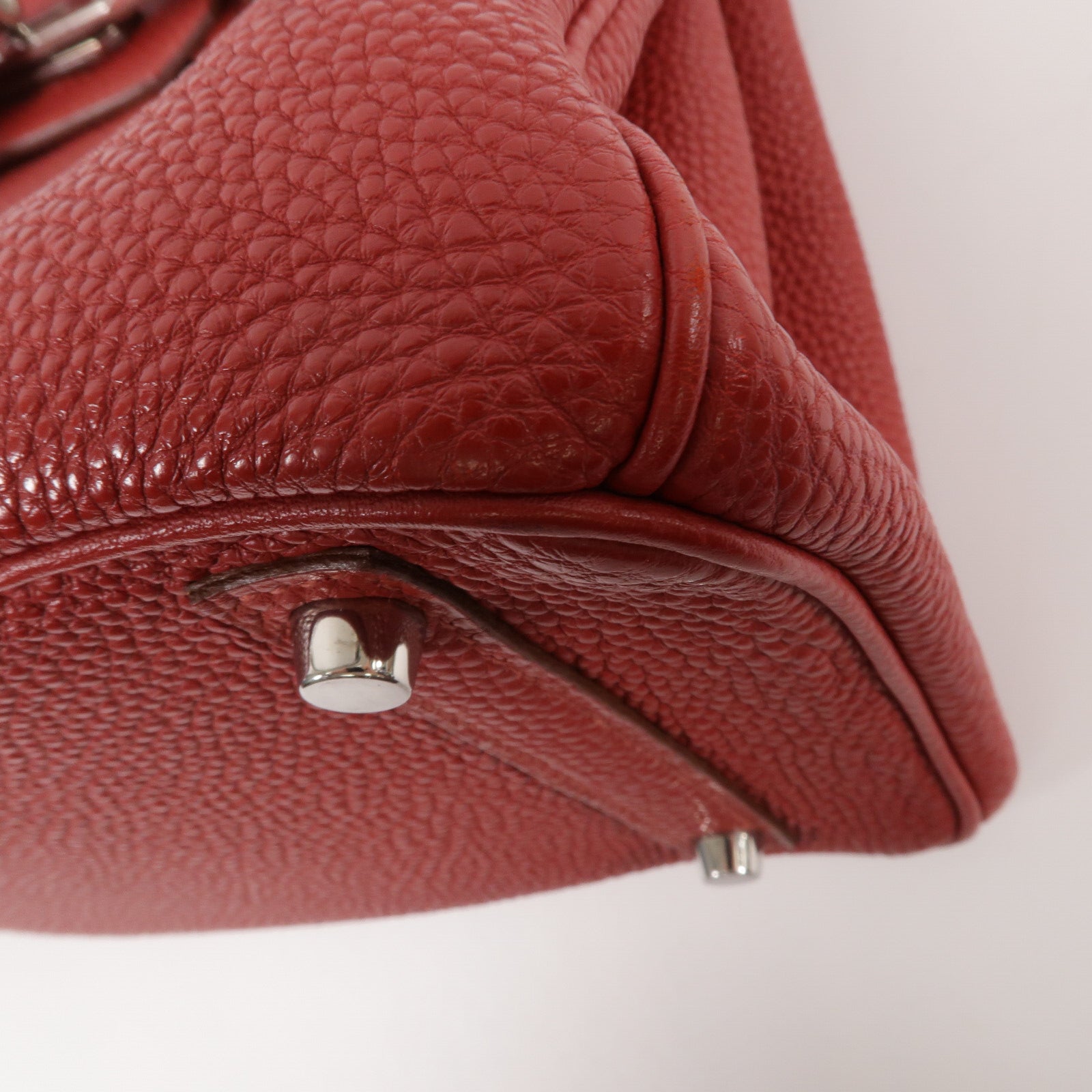 HERMES Togo皮革Birkin 30手挽袋Rouge Garnet
