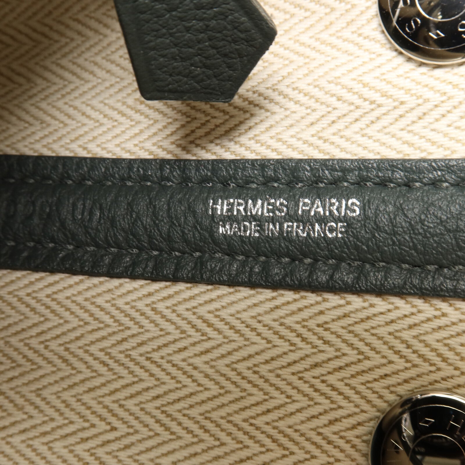 HERMES Negonda皮革Mini Garden Party手挽袋Vert Mangrove