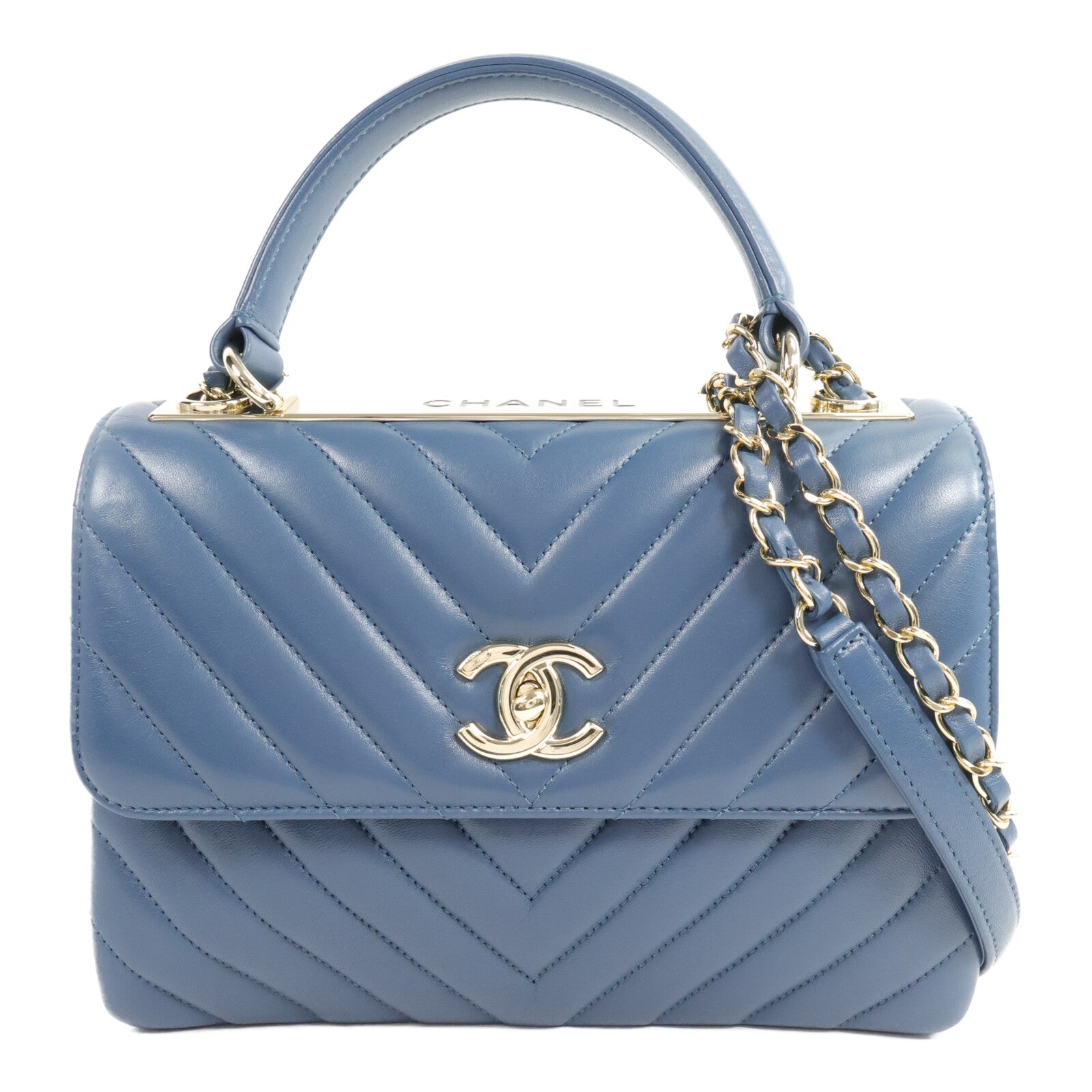 CHANEL 羊皮皮革2 Way Shoulder Bag鏈帶手挽肩背兩用袋