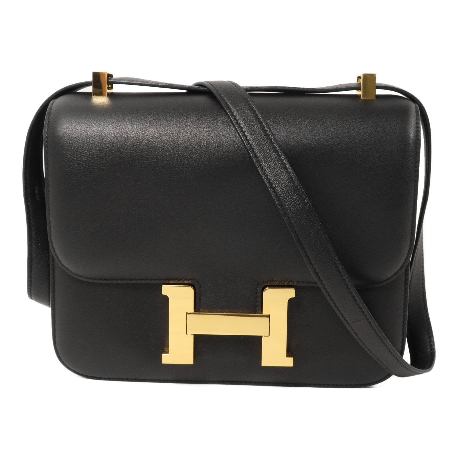 HERMES Swift皮革Constance 24肩背袋Noir