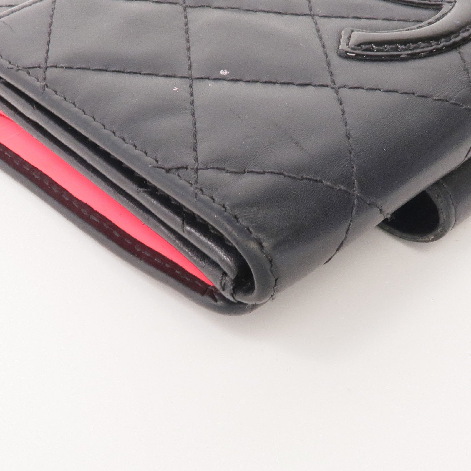 CHANEL 牛皮皮革Cambon Wallet銀扣錢包