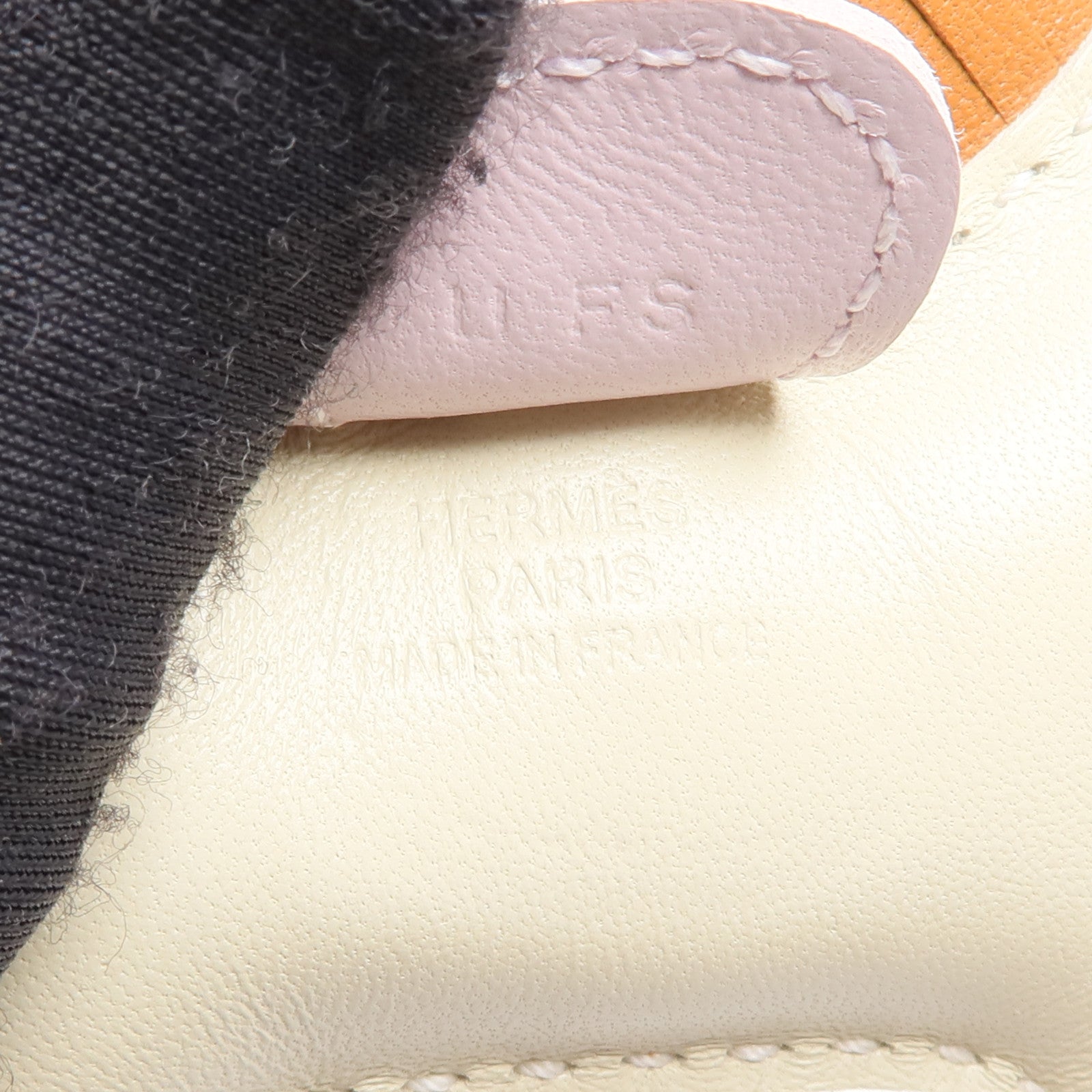HERMES Milo皮革Rodeo PM掛飾Craie/Mauve Sylvestre/Gold