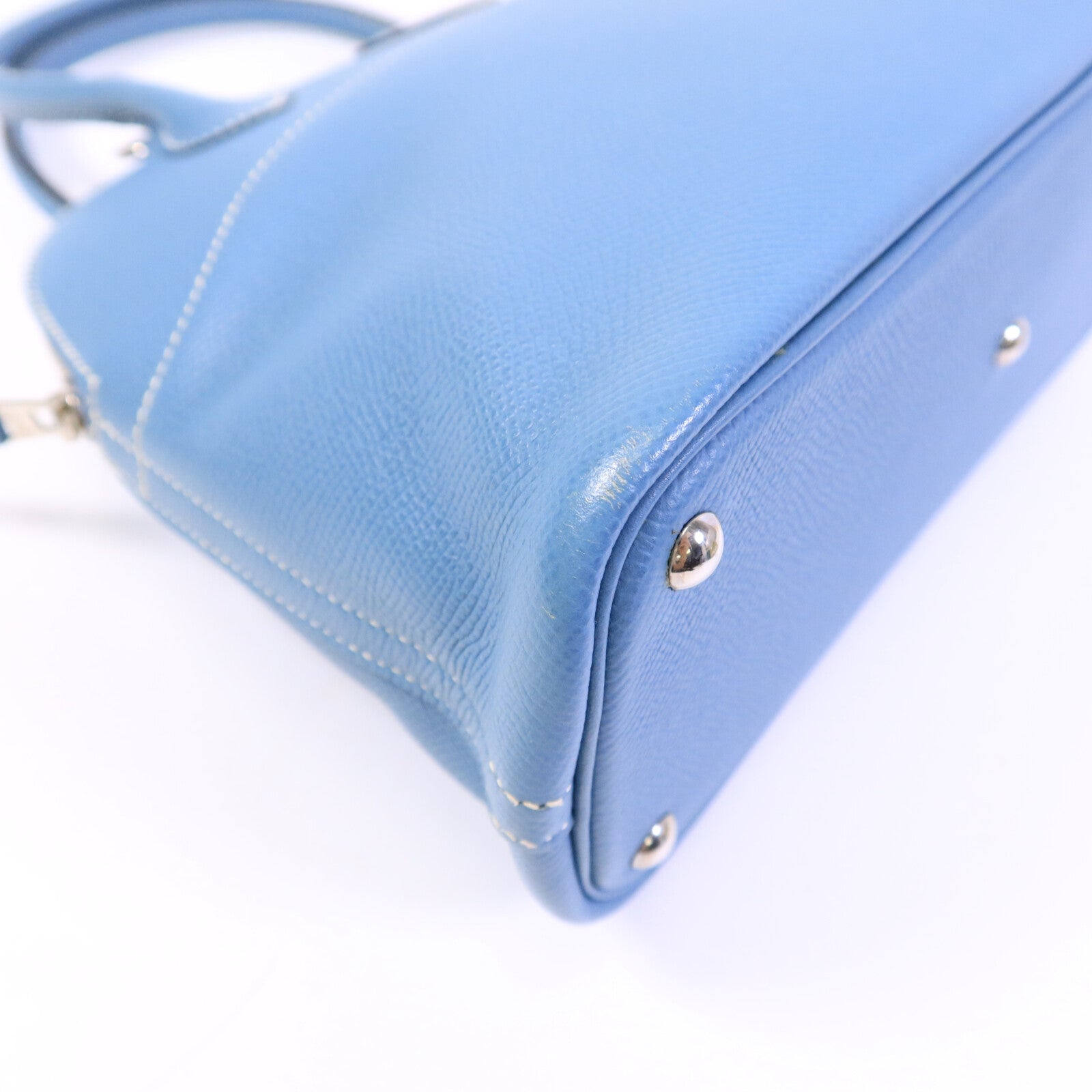HERMES Epsom皮革Bolide 27手挽肩背兩用袋Blue Jean