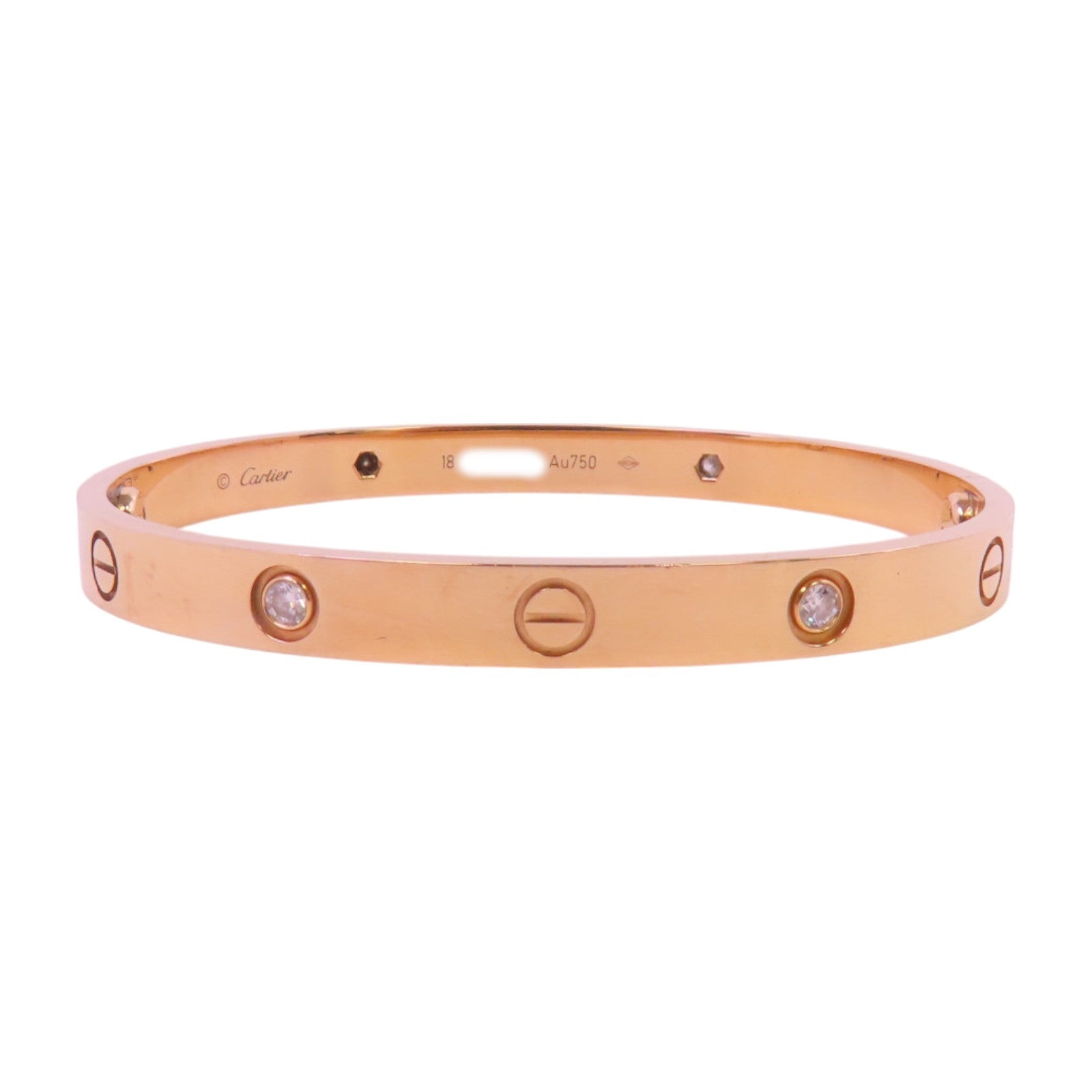 CARTIER 18K玫瑰金Love Bangle 4Diamond鑽石手鐲#18