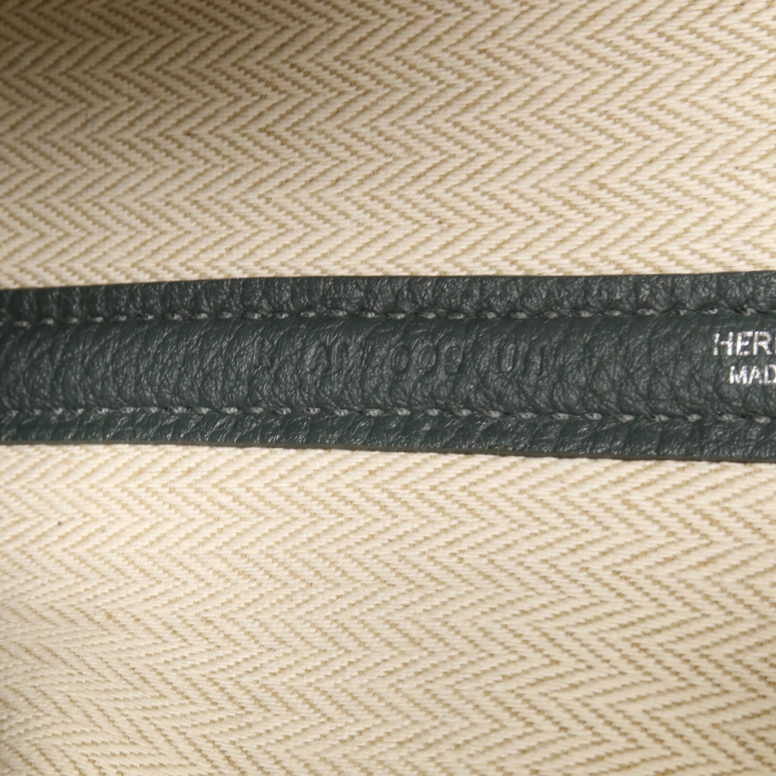 HERMES Negonda皮革Mini Garden Party手挽袋Vert Mangrove