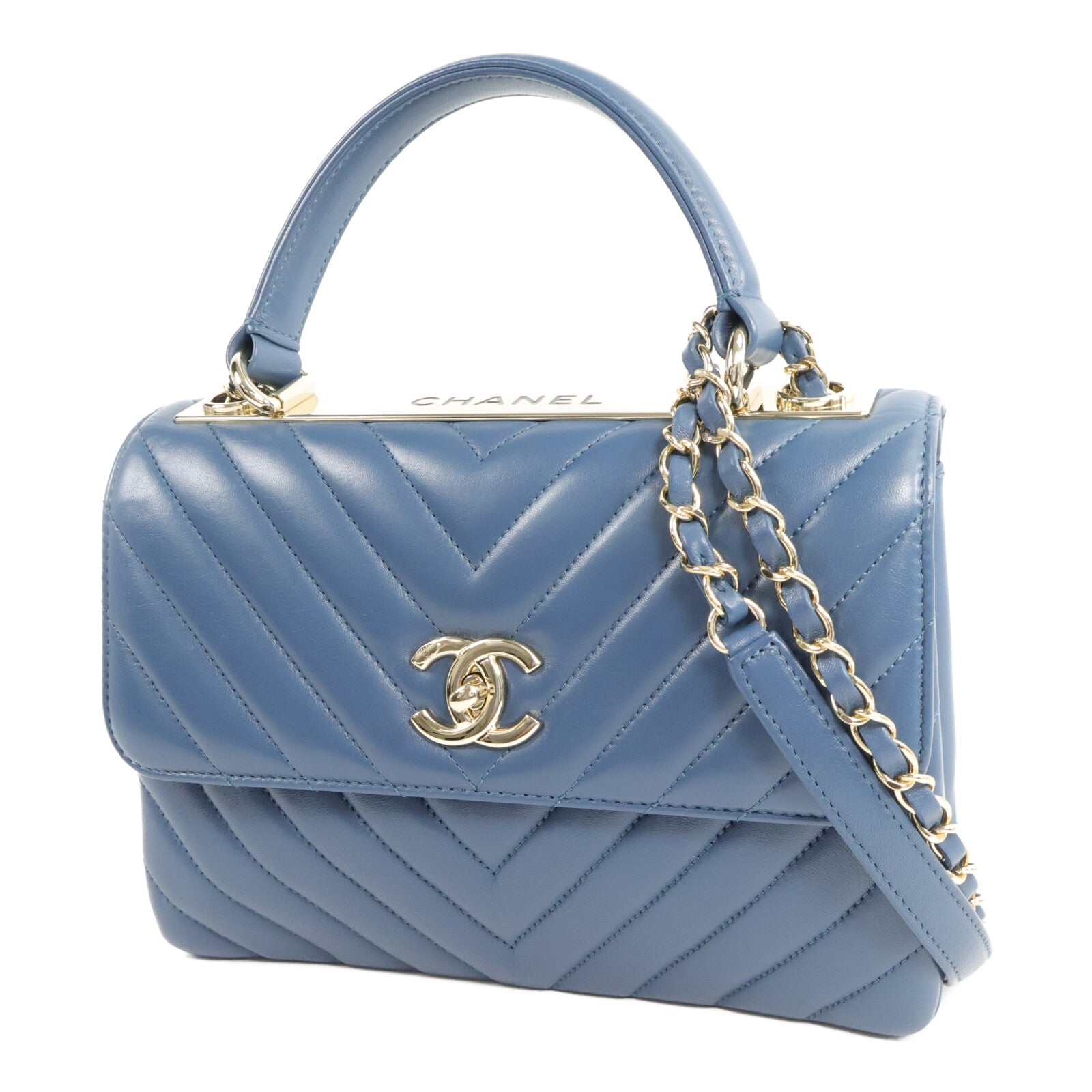 CHANEL 羊皮皮革2 Way Shoulder Bag鏈帶手挽肩背兩用袋