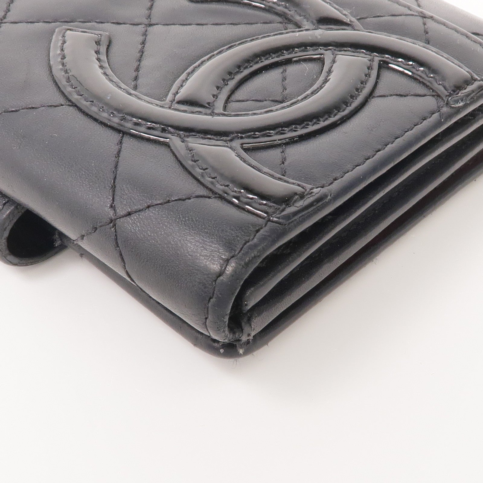 CHANEL 牛皮皮革Cambon Wallet銀扣錢包