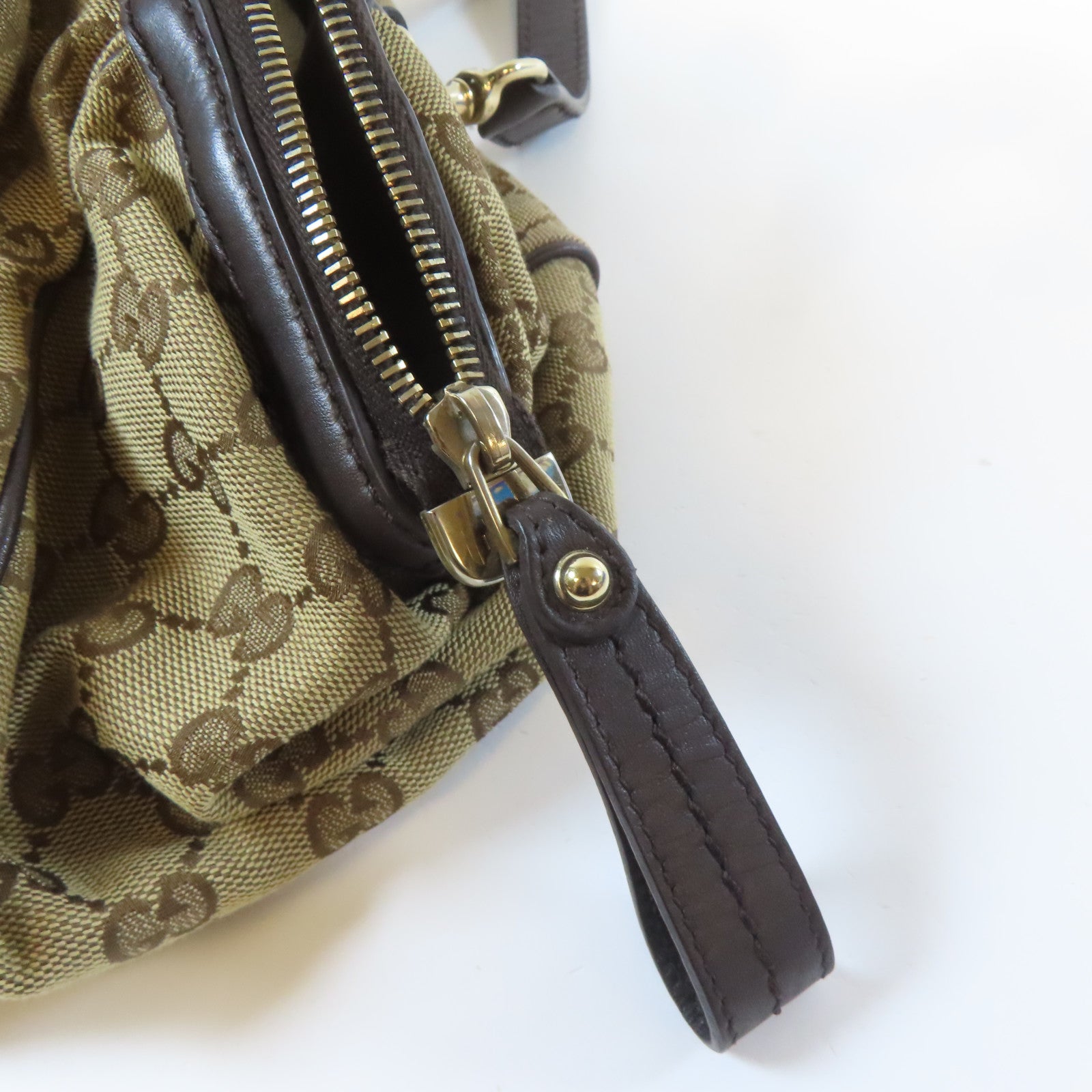 GUCCI 【激減優惠】帆布Sukey Boston Bag金扣手挽肩背兩用袋啡色