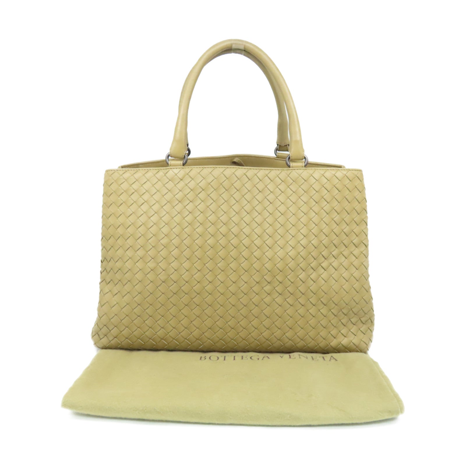 BOTTEGA VENETA 【激減優惠】織紋皮革Tote Bag肩背袋杏色