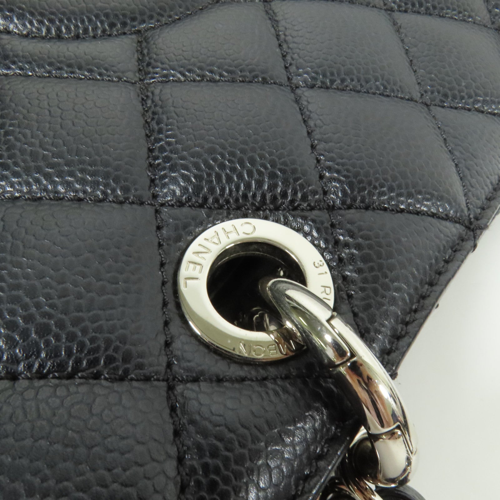 CHANEL 牛皮皮革GST銀扣鏈帶肩背袋