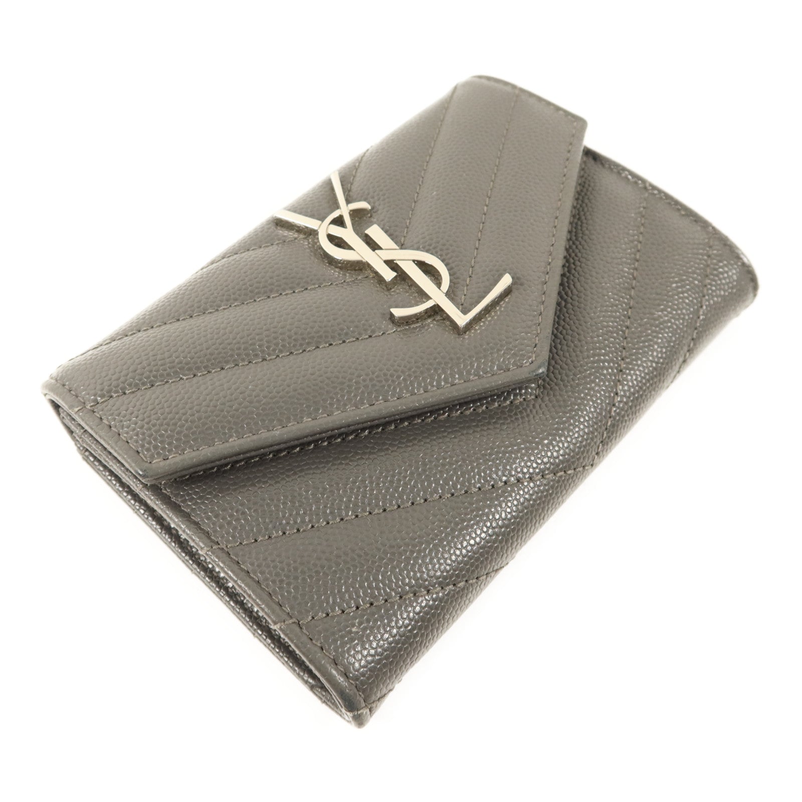 YVES SAINT LAURENT 牛皮皮革Cassandre Matelasse Wallet銀扣錢包