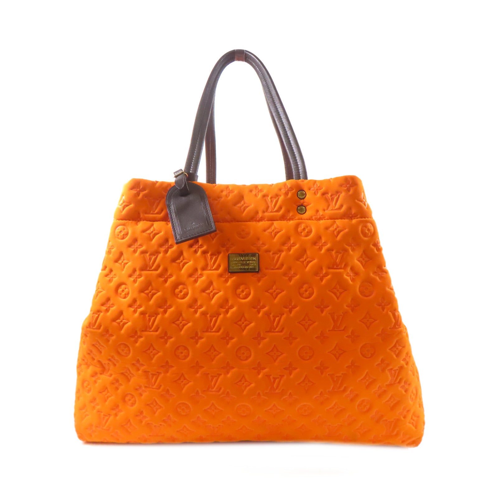 LOUIS VUITTON Monogram Neoprene Scaba MM金扣手挽袋橙色