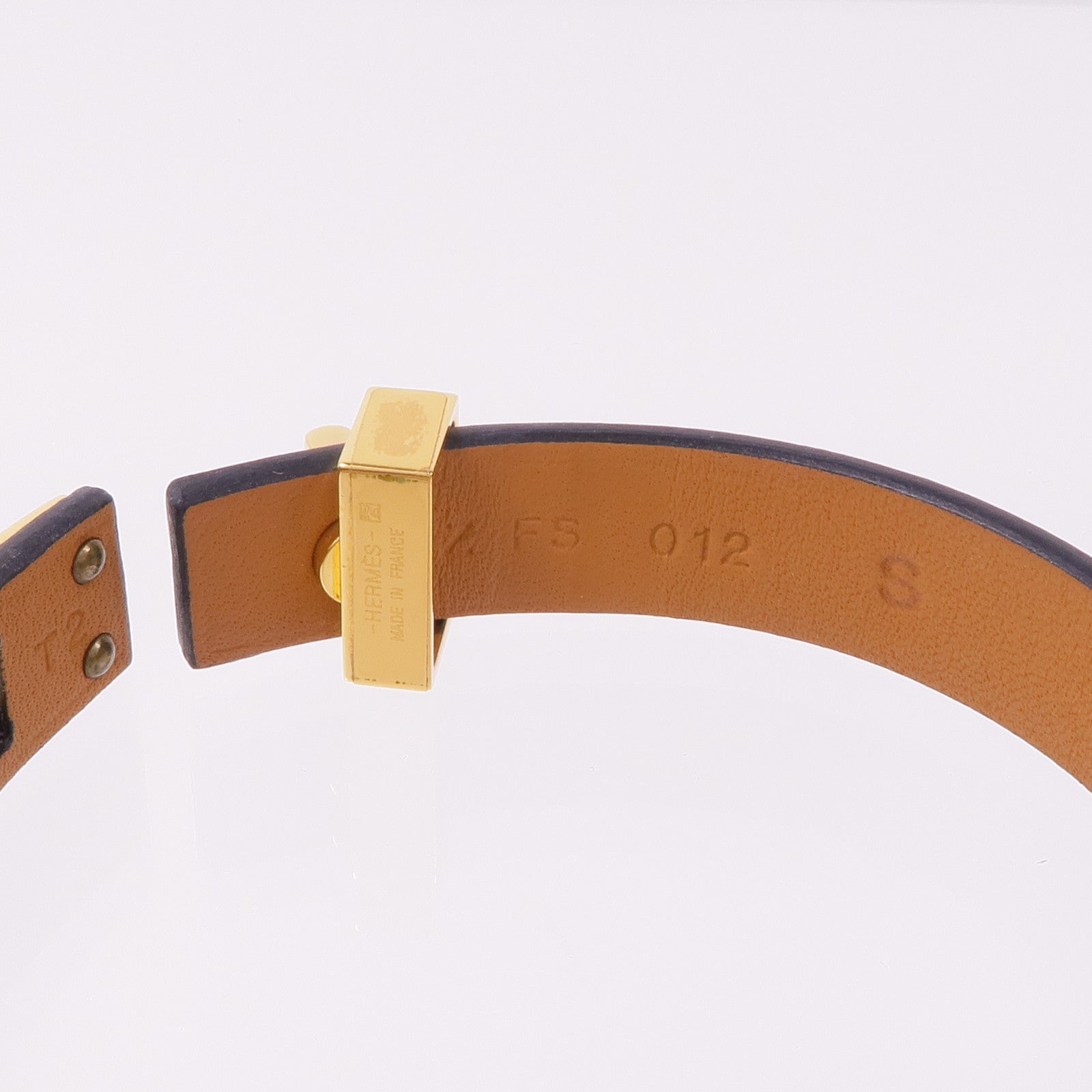 HERMES Swift皮革As De Coeur金扣手帶Bleu Saphir