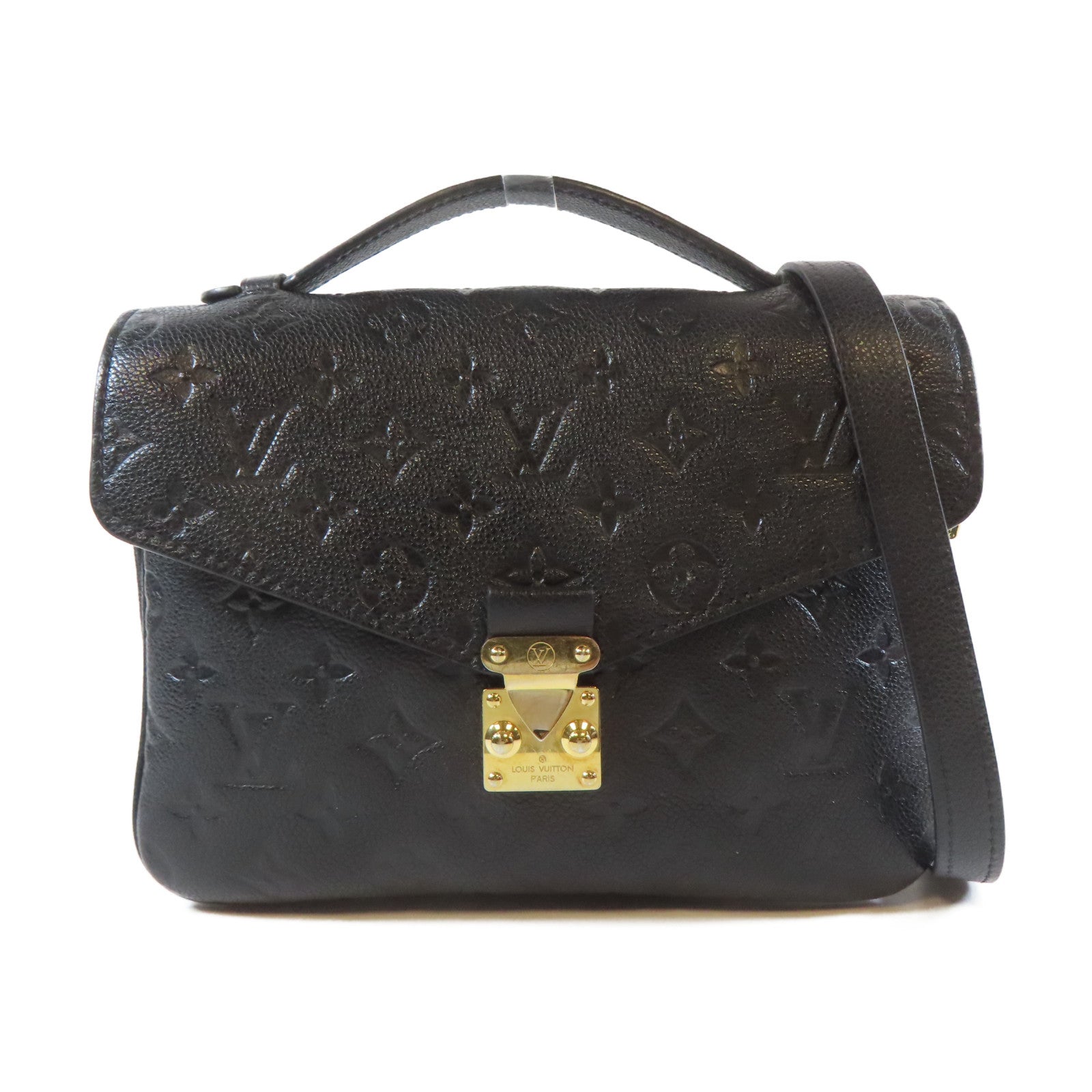 LOUIS VUITTON 【清倉大減價】Monogram Empreintc Pochette Metis金扣肩背袋黑色