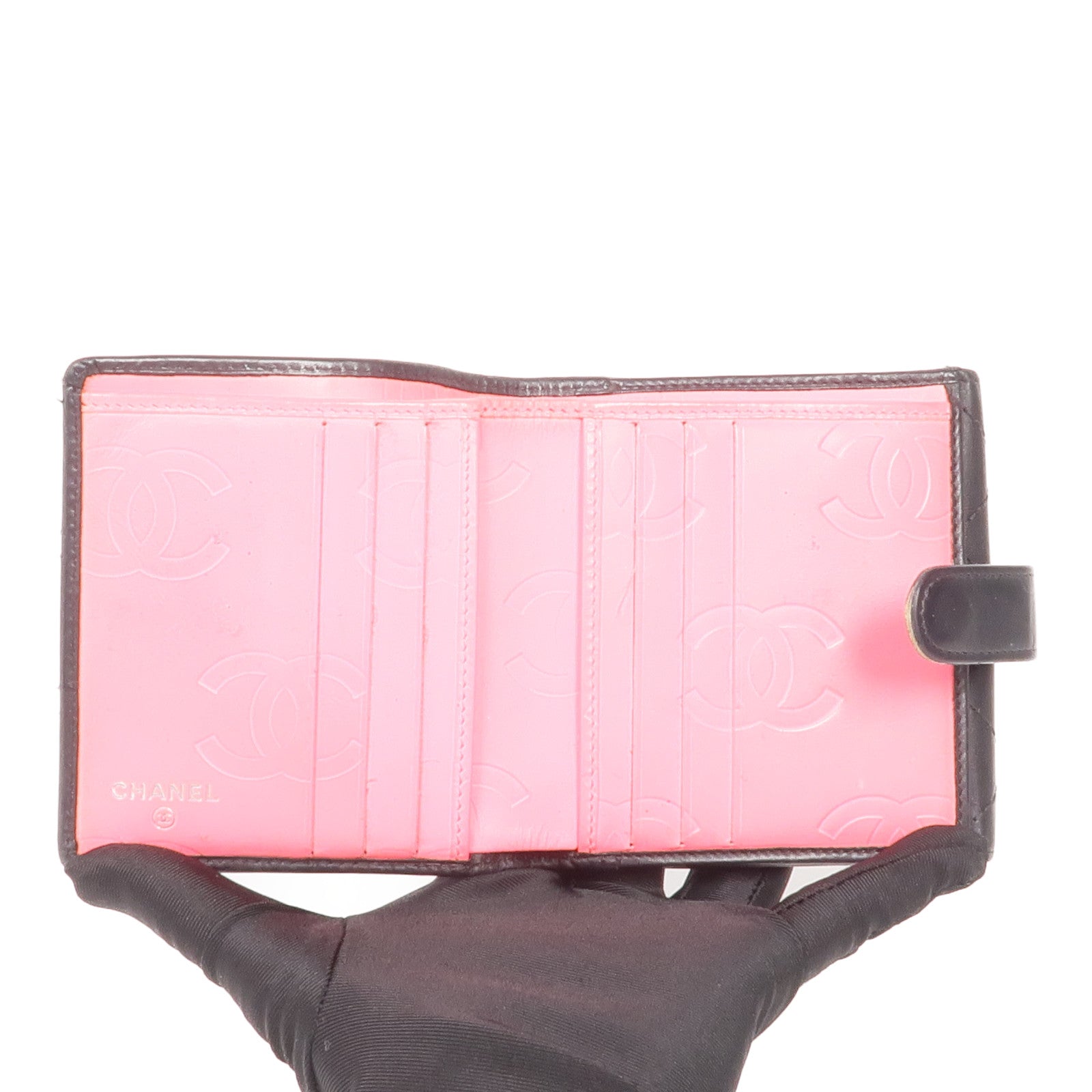 CHANEL 牛皮皮革Cambon Wallet銀扣錢包