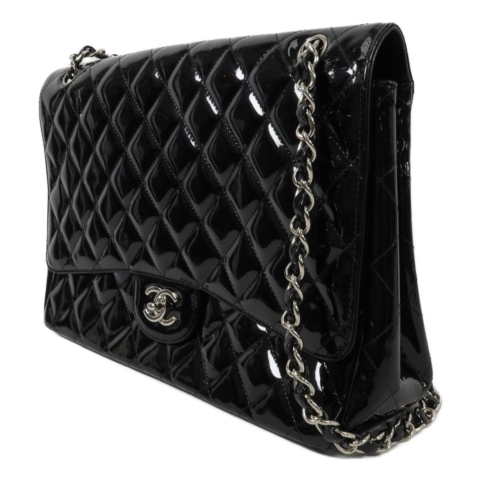 CHANEL 漆皮皮革Chain Shoulder鏈帶肩背袋