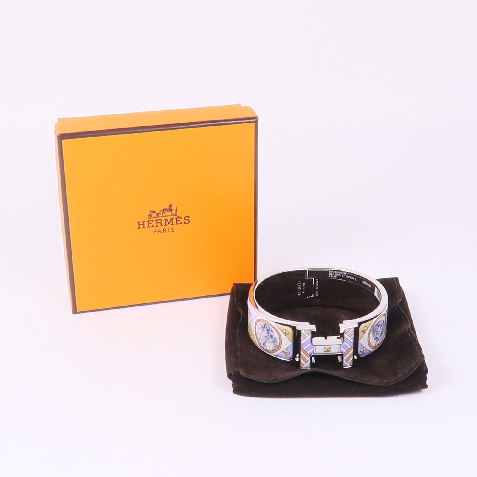 HERMES PHW Clic Clac H Bracelet Metal Enamel Multicolor