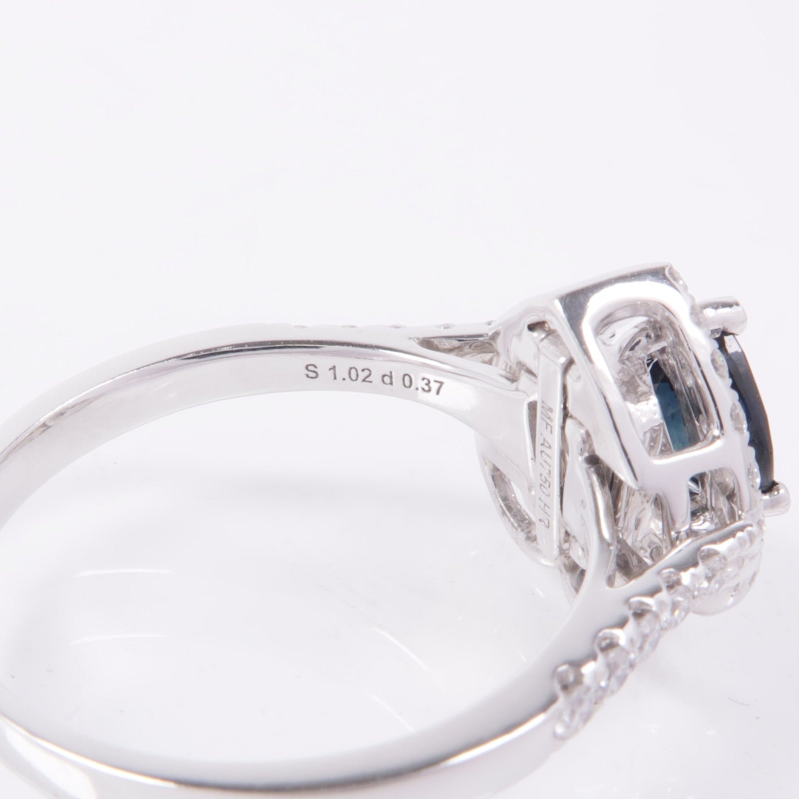 JEWELRY 【激減優惠】18K白金Sapphire/Diamond Ring藍寶石/鑽石戒指US#7