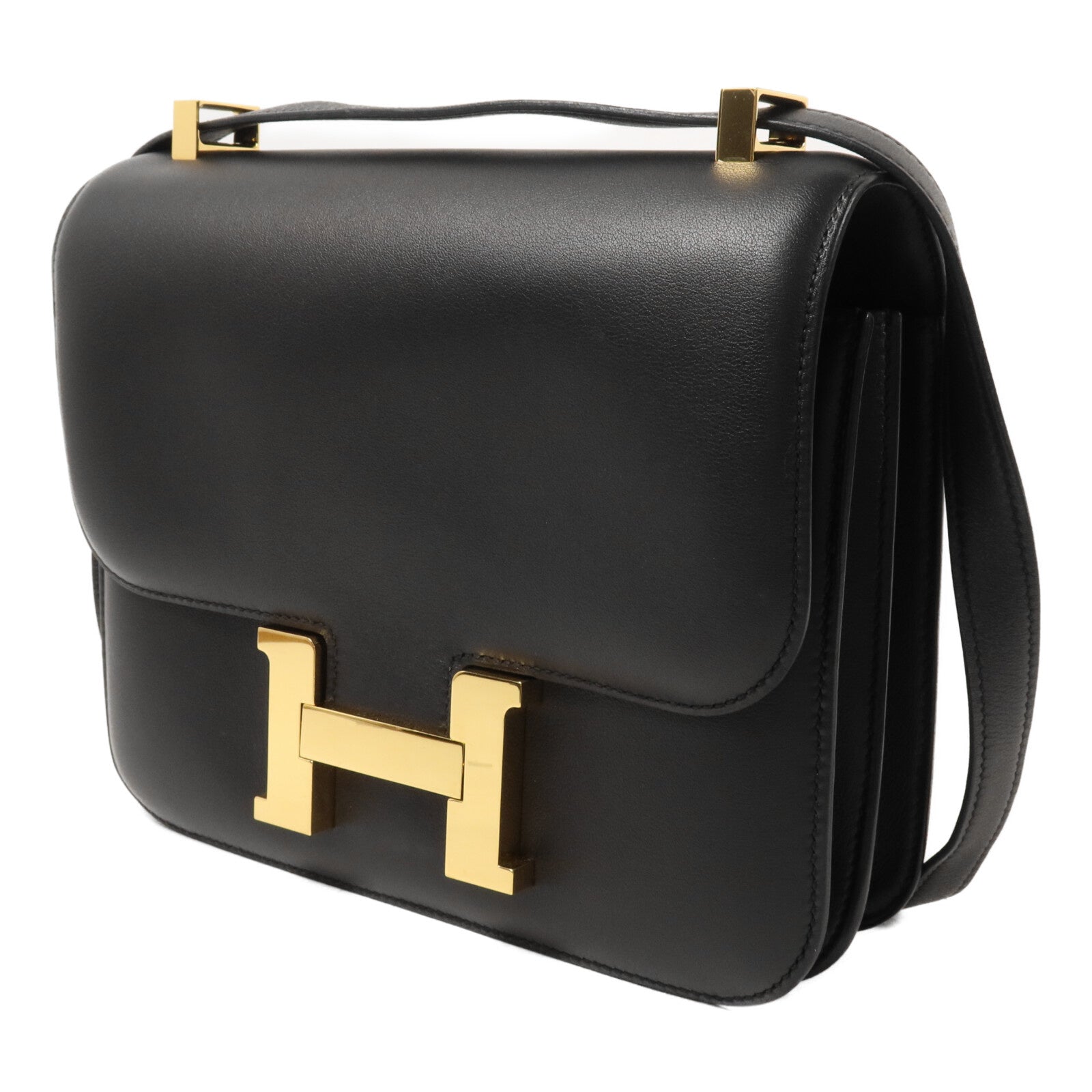 HERMES Swift皮革Constance 24肩背袋Noir