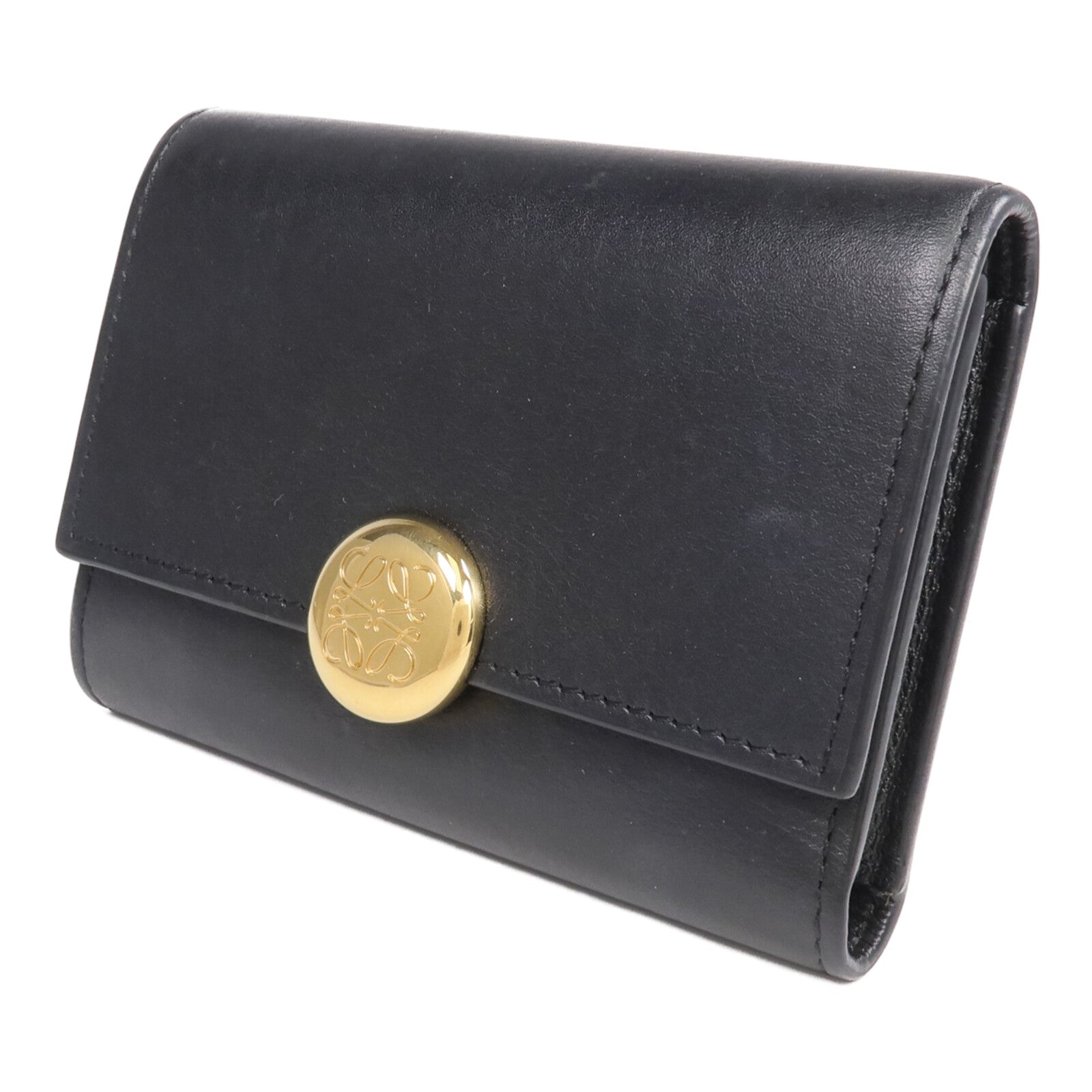 LOEWE 牛皮皮革Pebble Small Vertical Wallet金扣錢包
