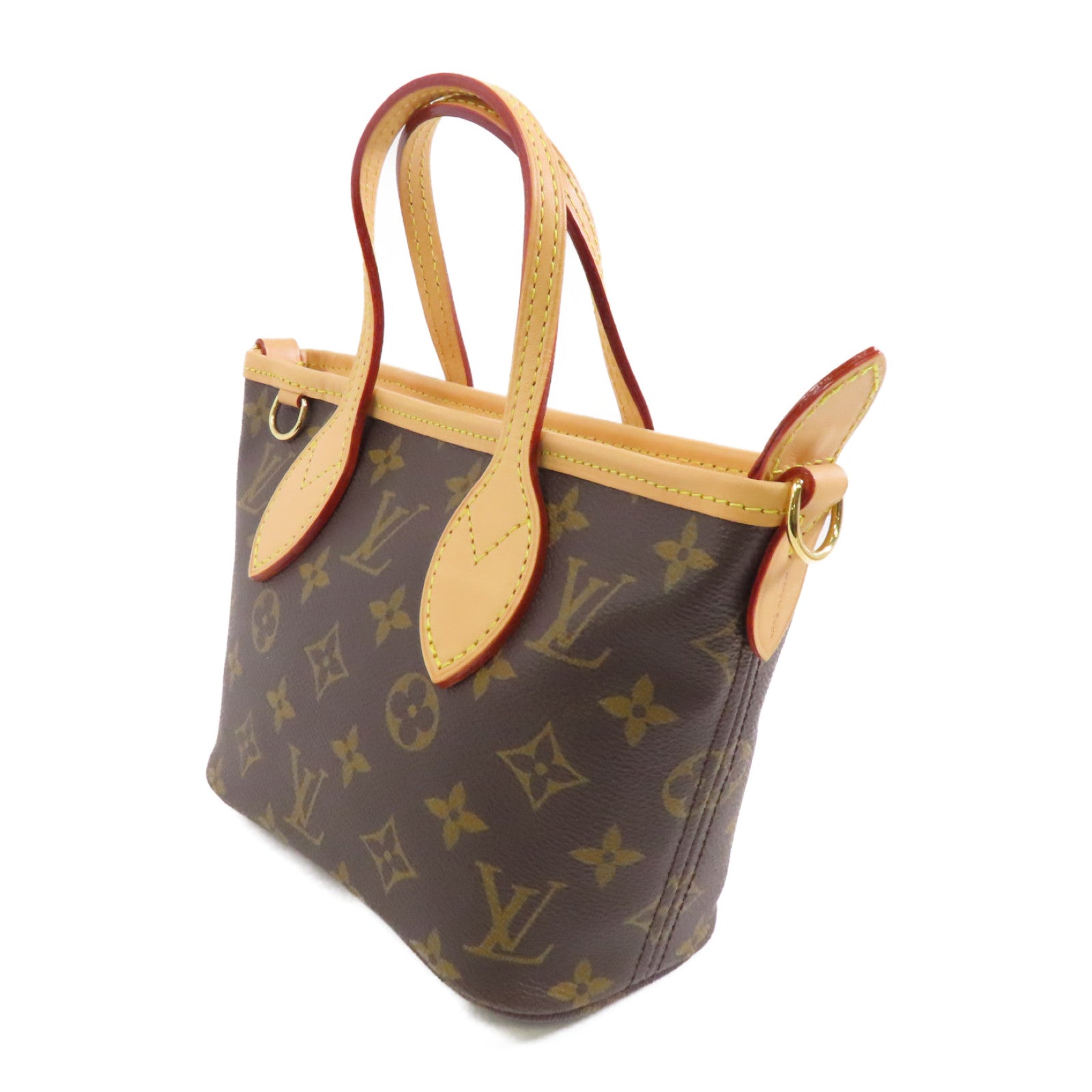 LOUIS VUITTON Monogram Neverfull BB金扣手挽肩背兩用袋棕色