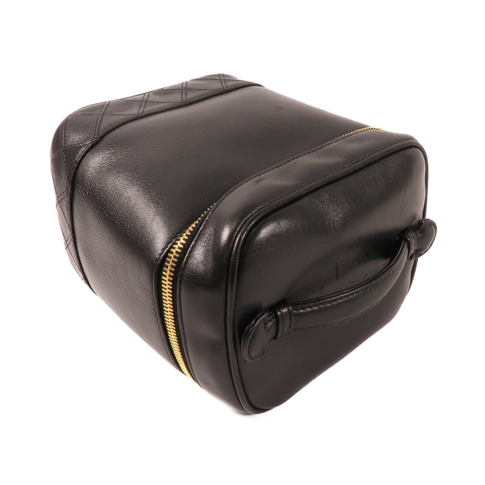 CHANEL 【激減優惠】羊皮皮革Vintage Vanity Case金扣手挽袋