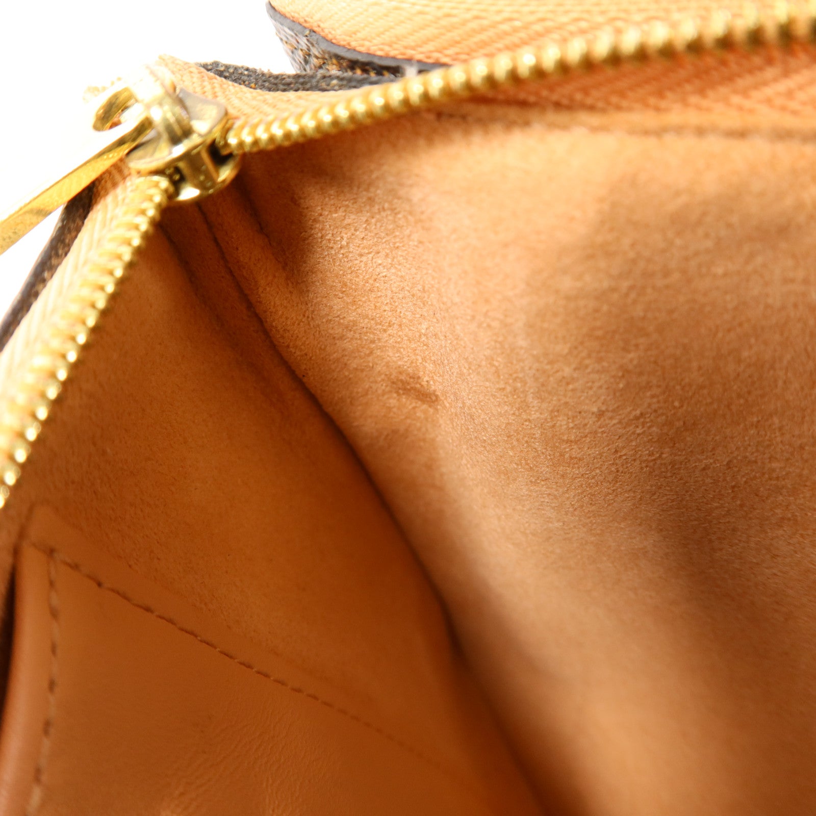 LOUIS VUITTON Damier Double Zip Pochette金扣鏈帶肩背袋