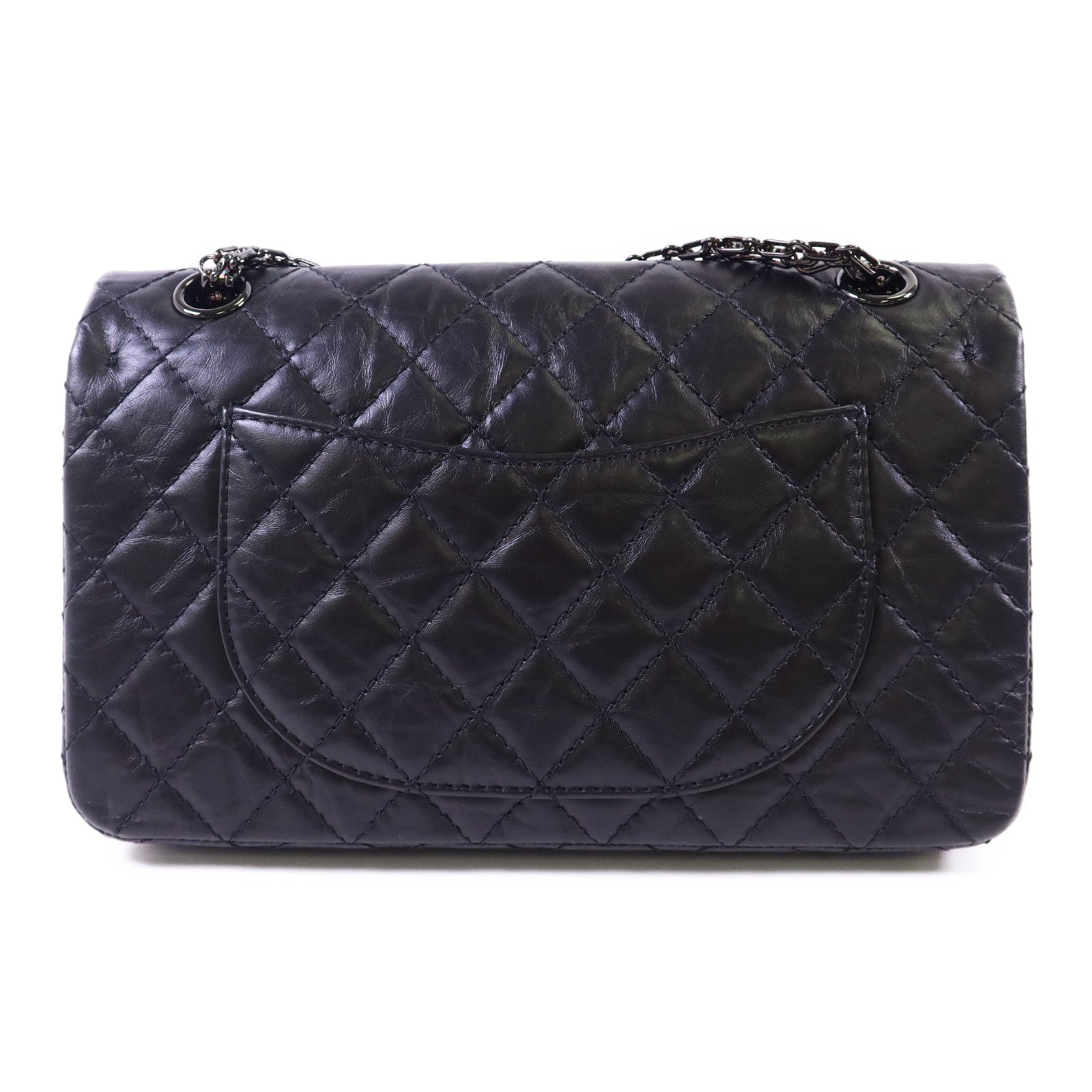 CHANEL 牛皮皮革2.55 So Black鏈帶肩背袋