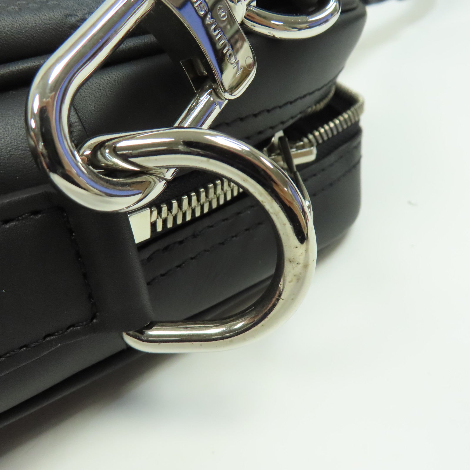 LOUIS VUITTON Damier Infini Porte-Documents Voyage NM銀扣手挽肩背兩用袋黑色