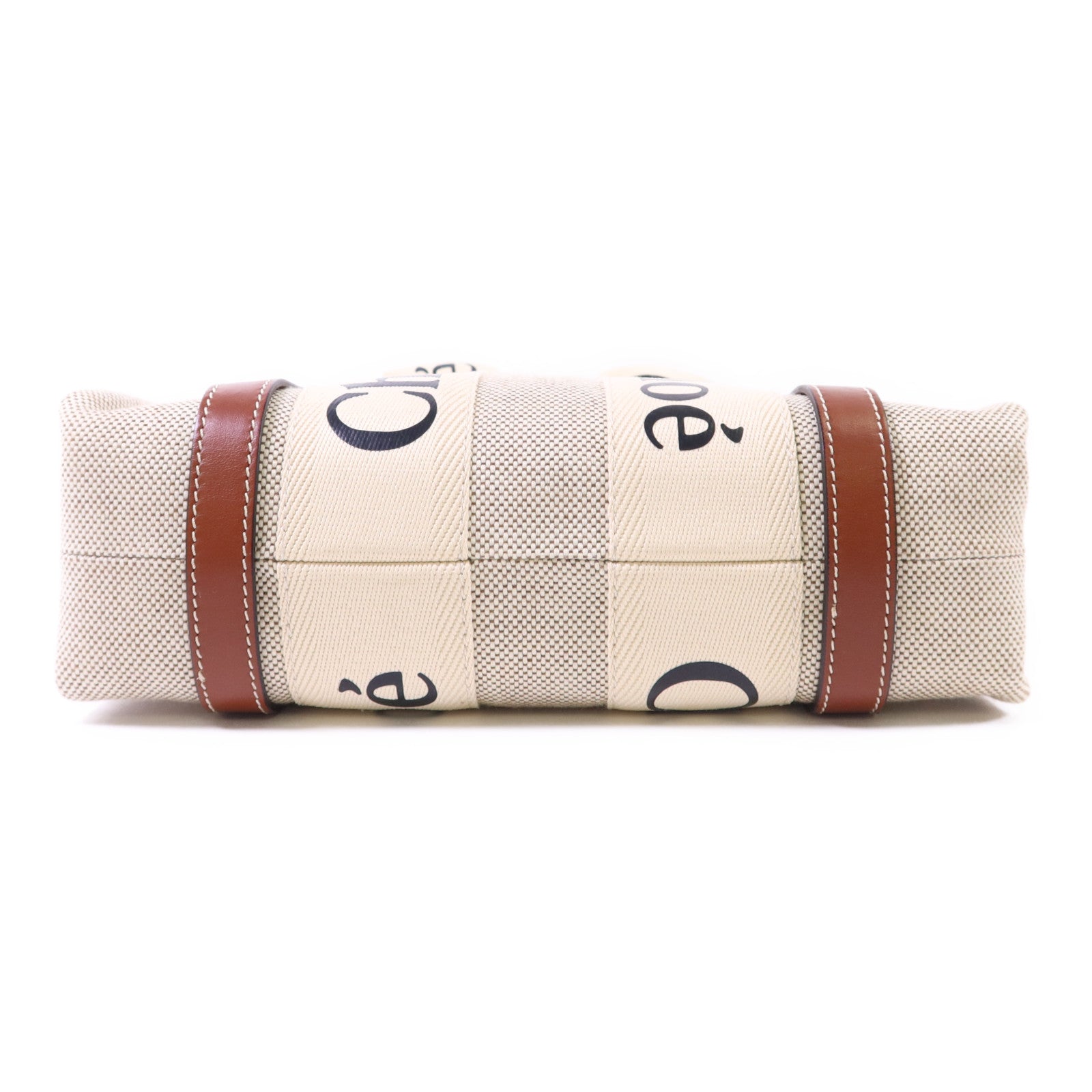 Chloe 帆布Woody Small金扣手挽肩背兩用袋