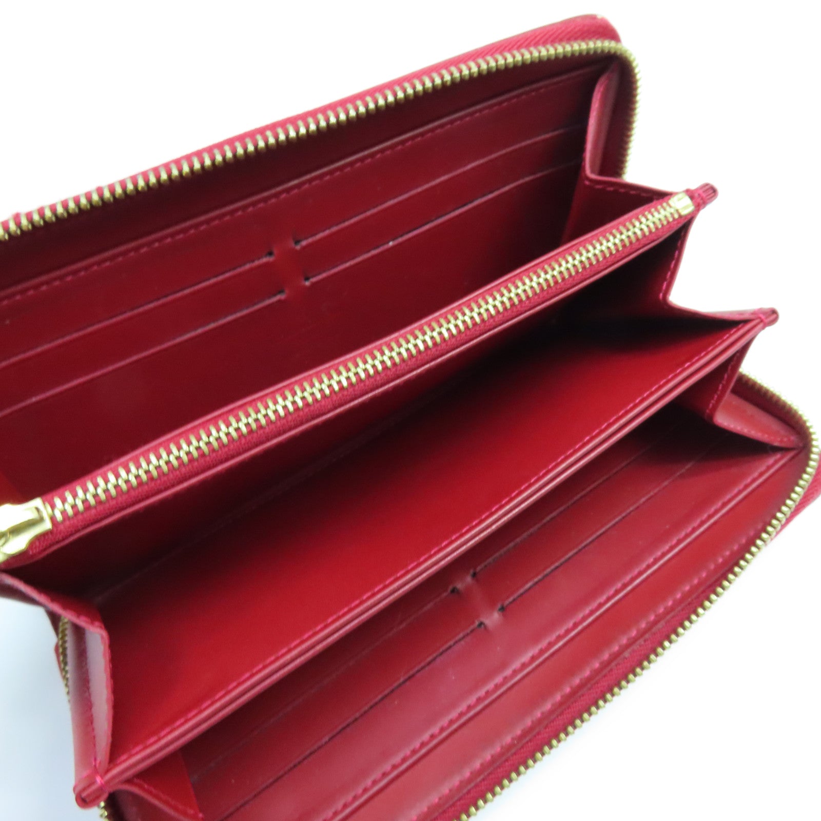 LOUIS VUITTON 【激減優惠】Monogram Vernis Zipper Long Wallet金扣長錢包紅色