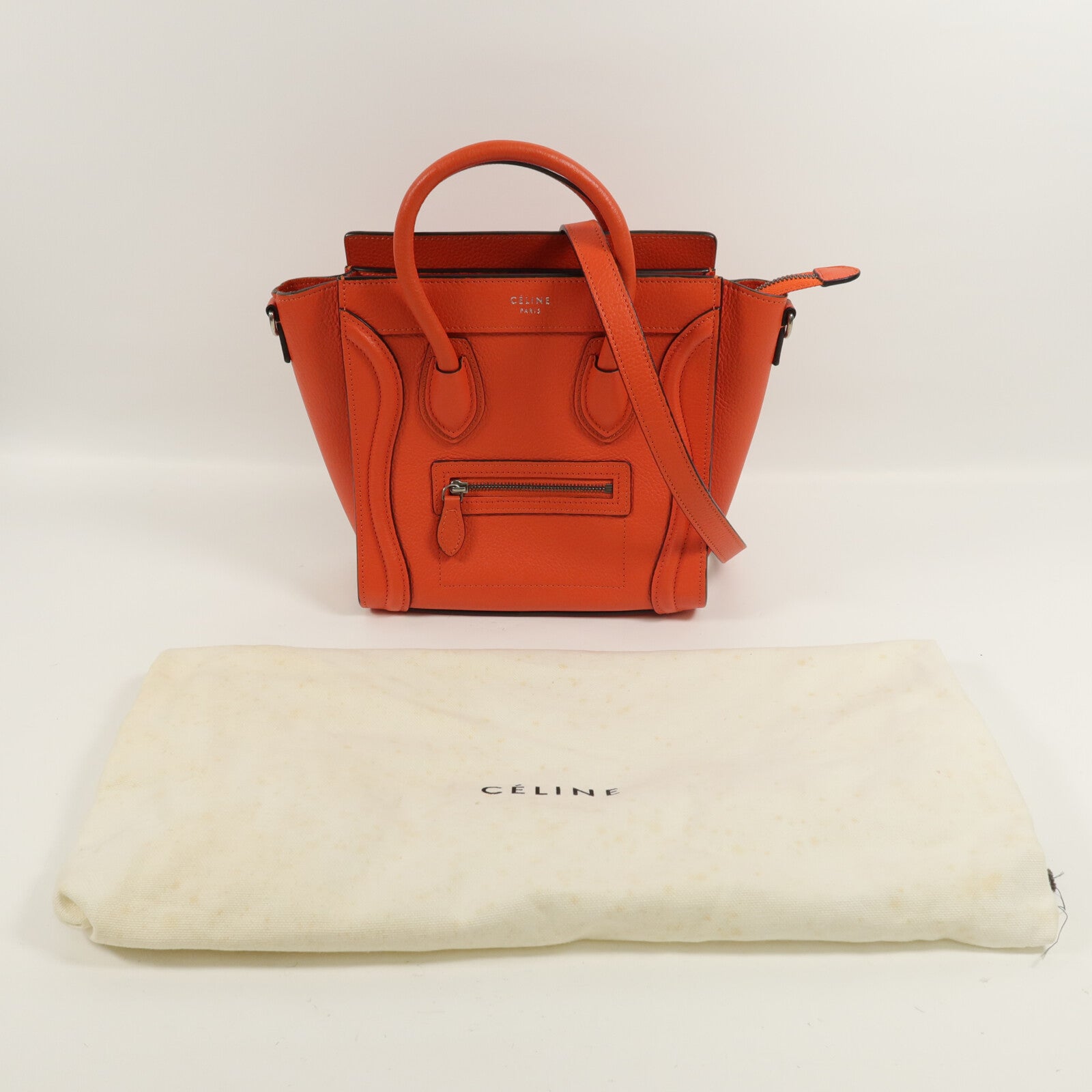 CELINE 牛皮皮革Nano Luggage手挽肩背兩用袋