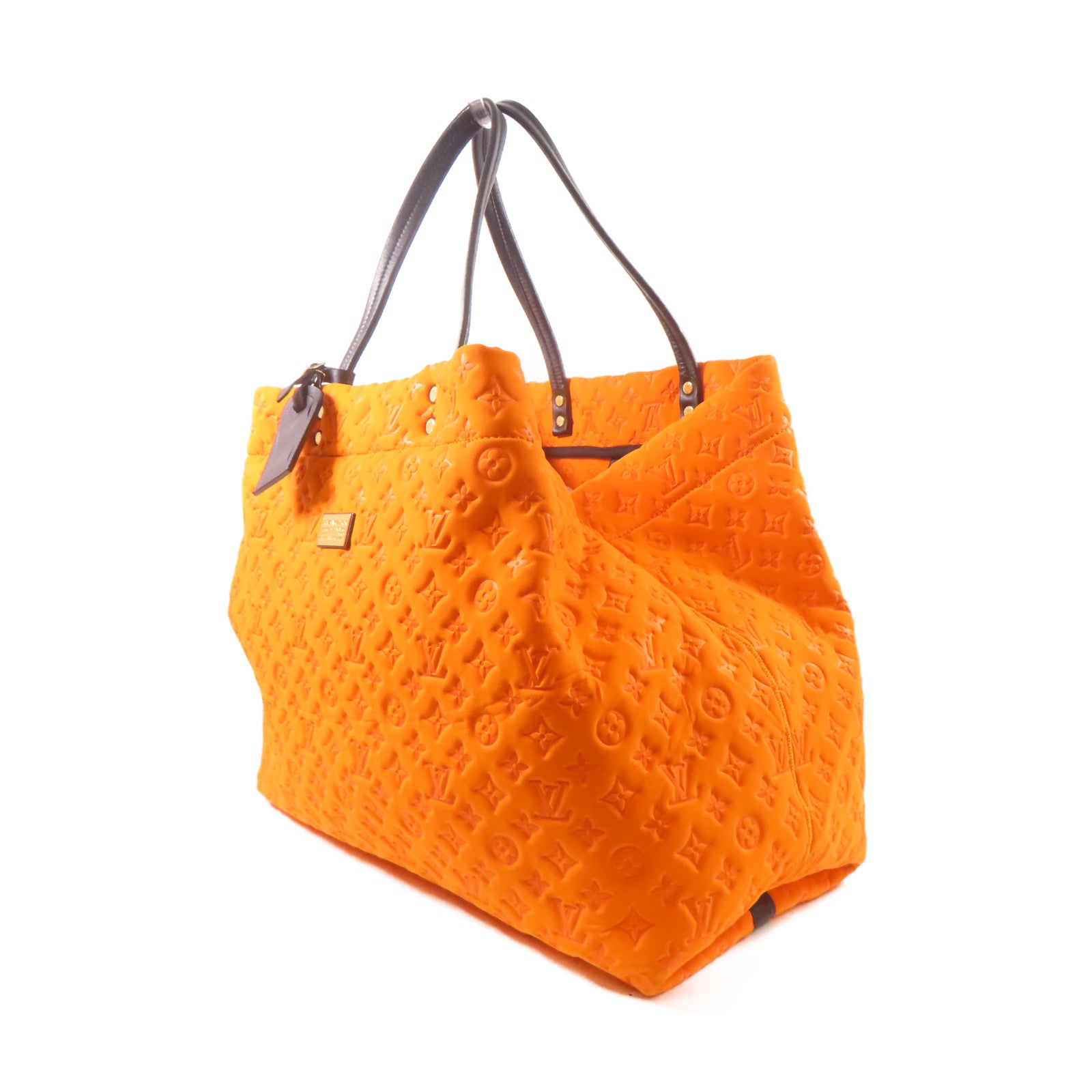 LOUIS VUITTON Monogram Neoprene Scaba MM金扣手挽袋橙色