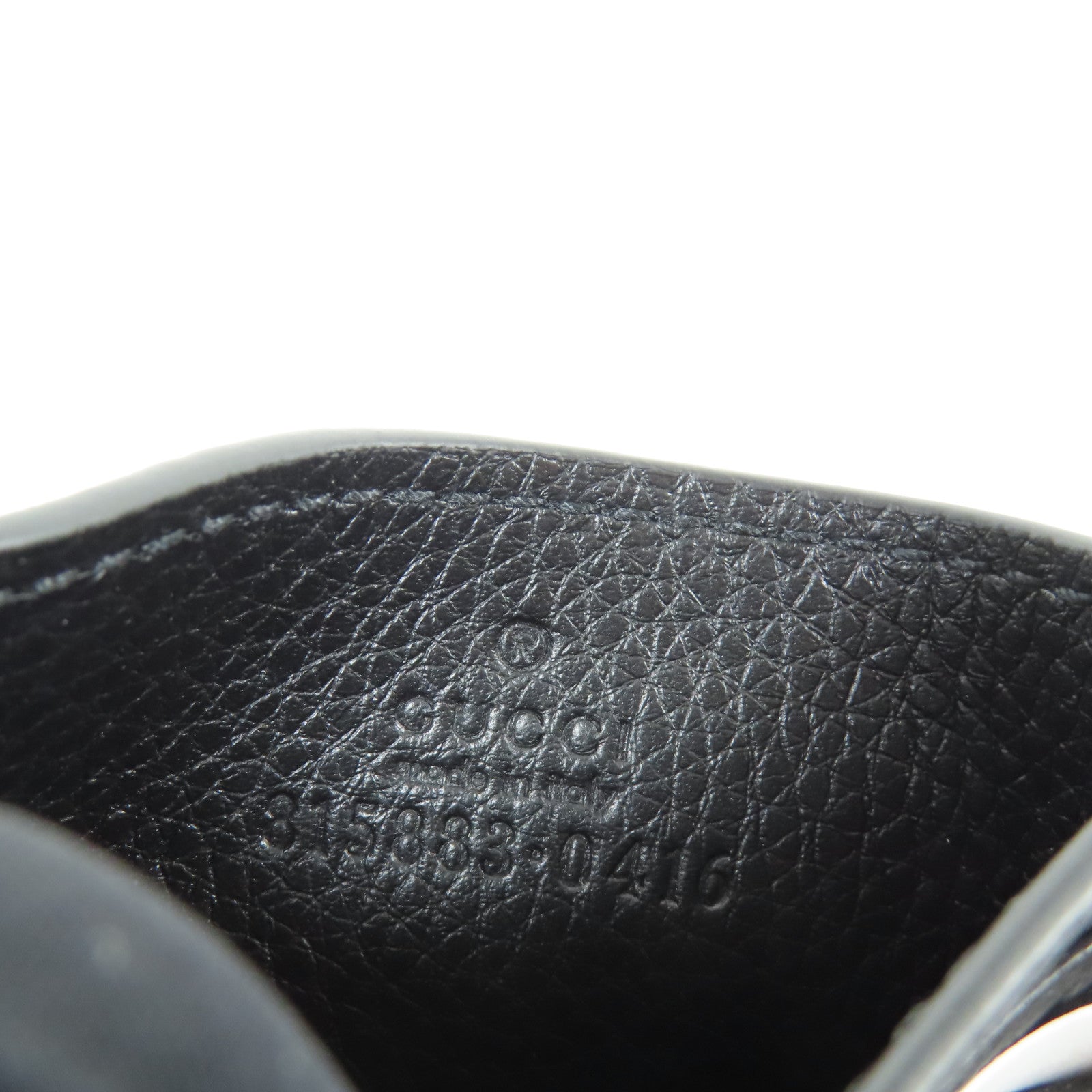 GUCCI GG Emblem Card Case 815883 AAEEM 1000 GG Grainy Leather Black