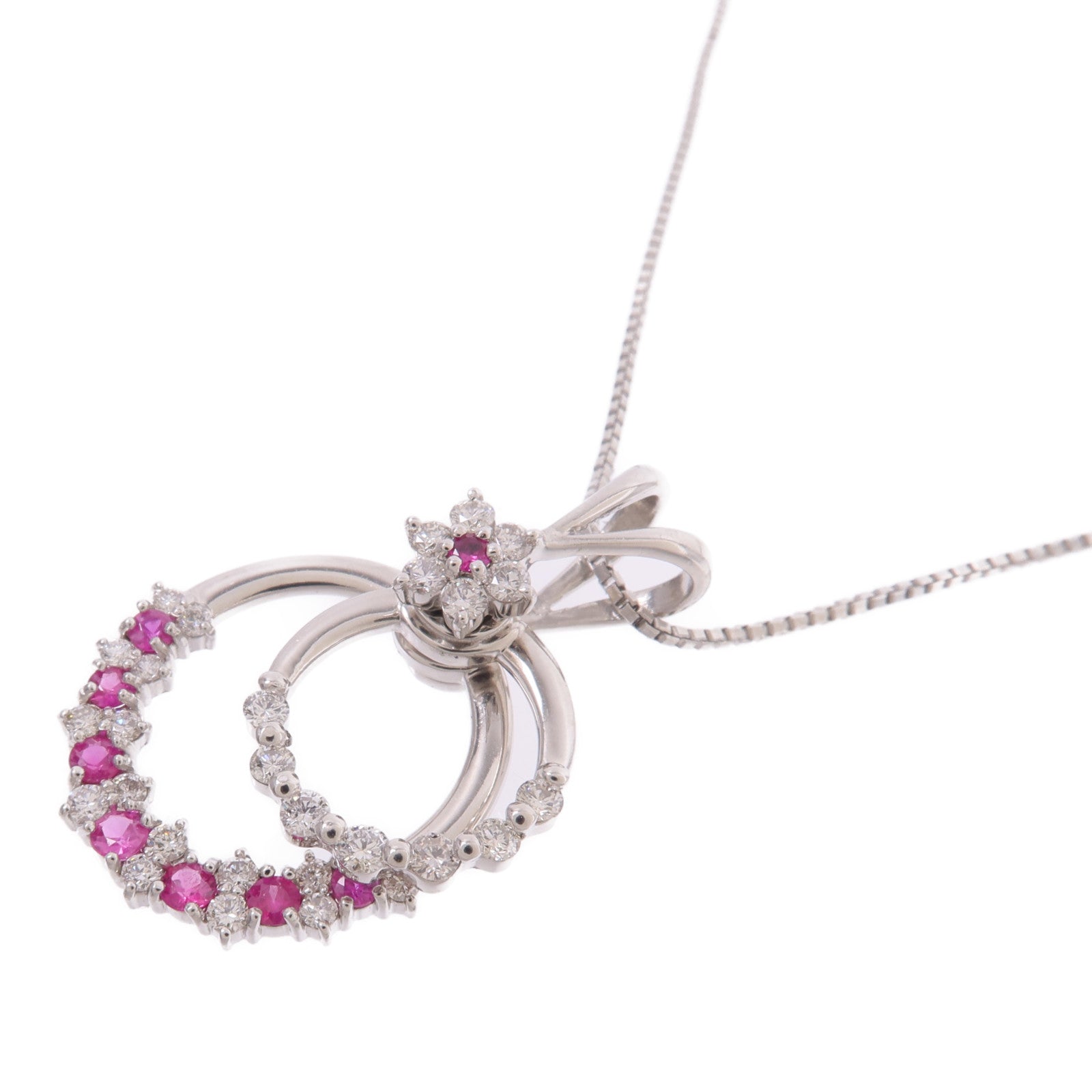 JEWELRY PT900/PT850鉑金Ruby Diamond Necklace紅寶石/鑽石項鍊
