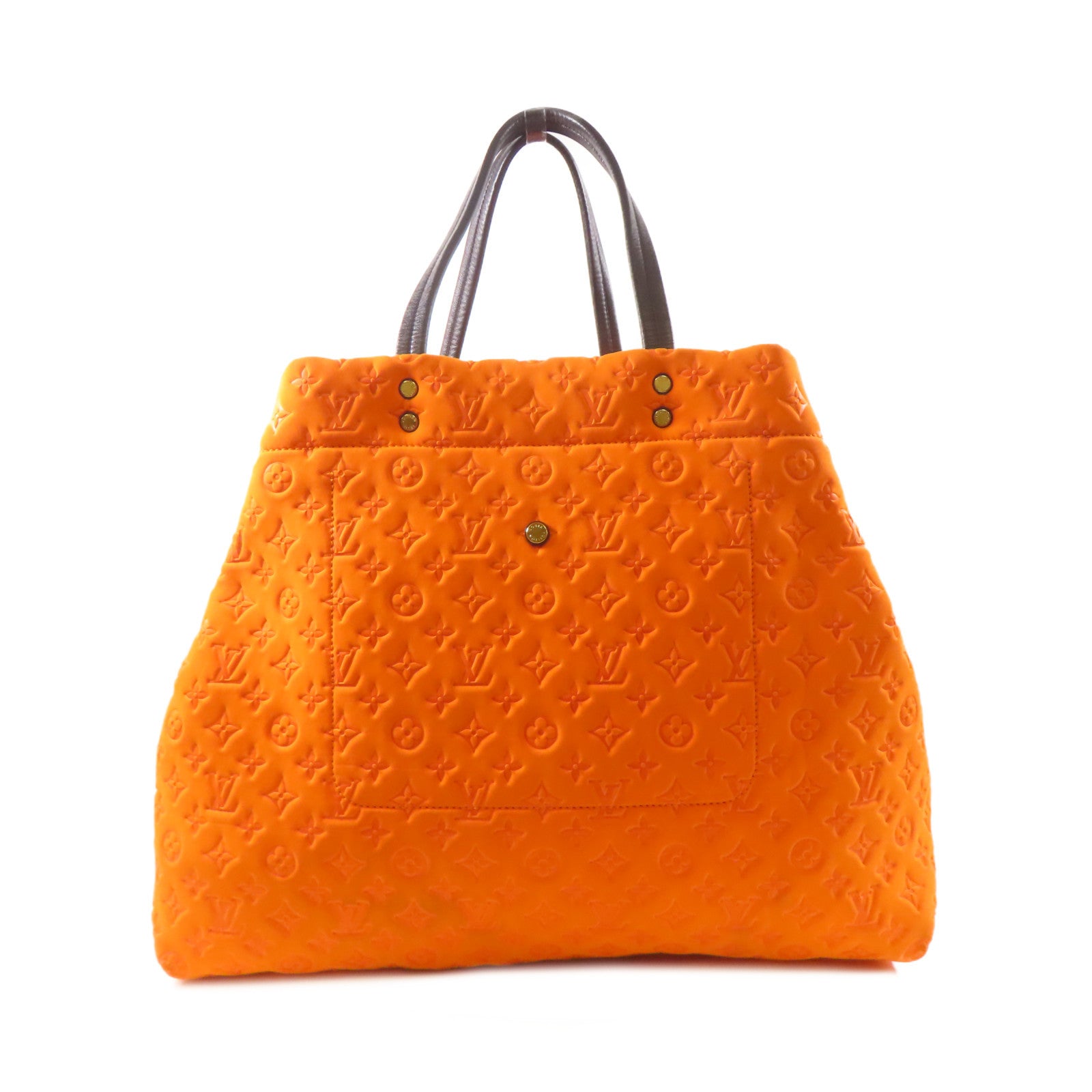 LOUIS VUITTON Monogram Neoprene Scaba MM金扣手挽袋橙色