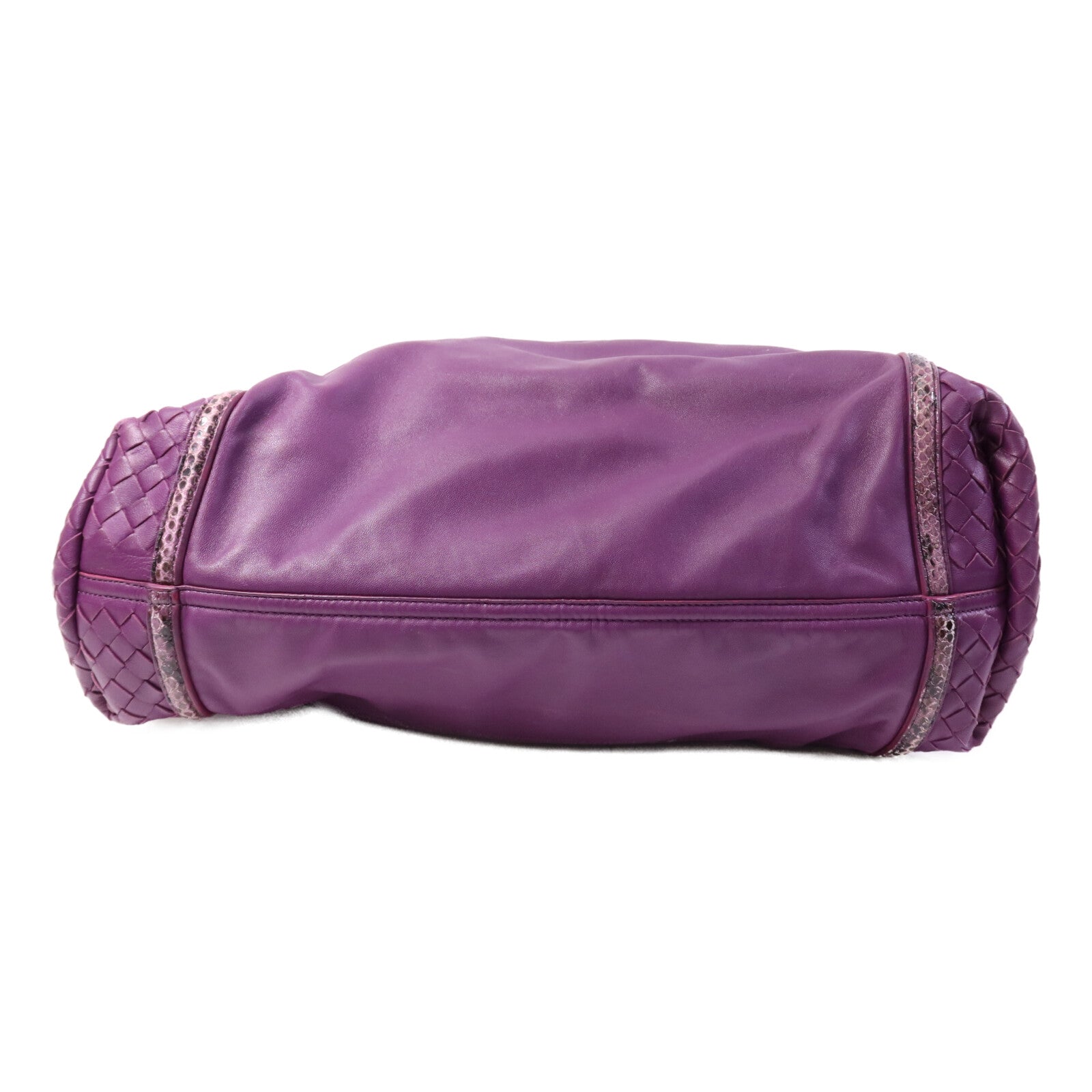 BOTTEGA VENETA 羊皮/蛇皮皮革Tote Bag銀扣手挽袋