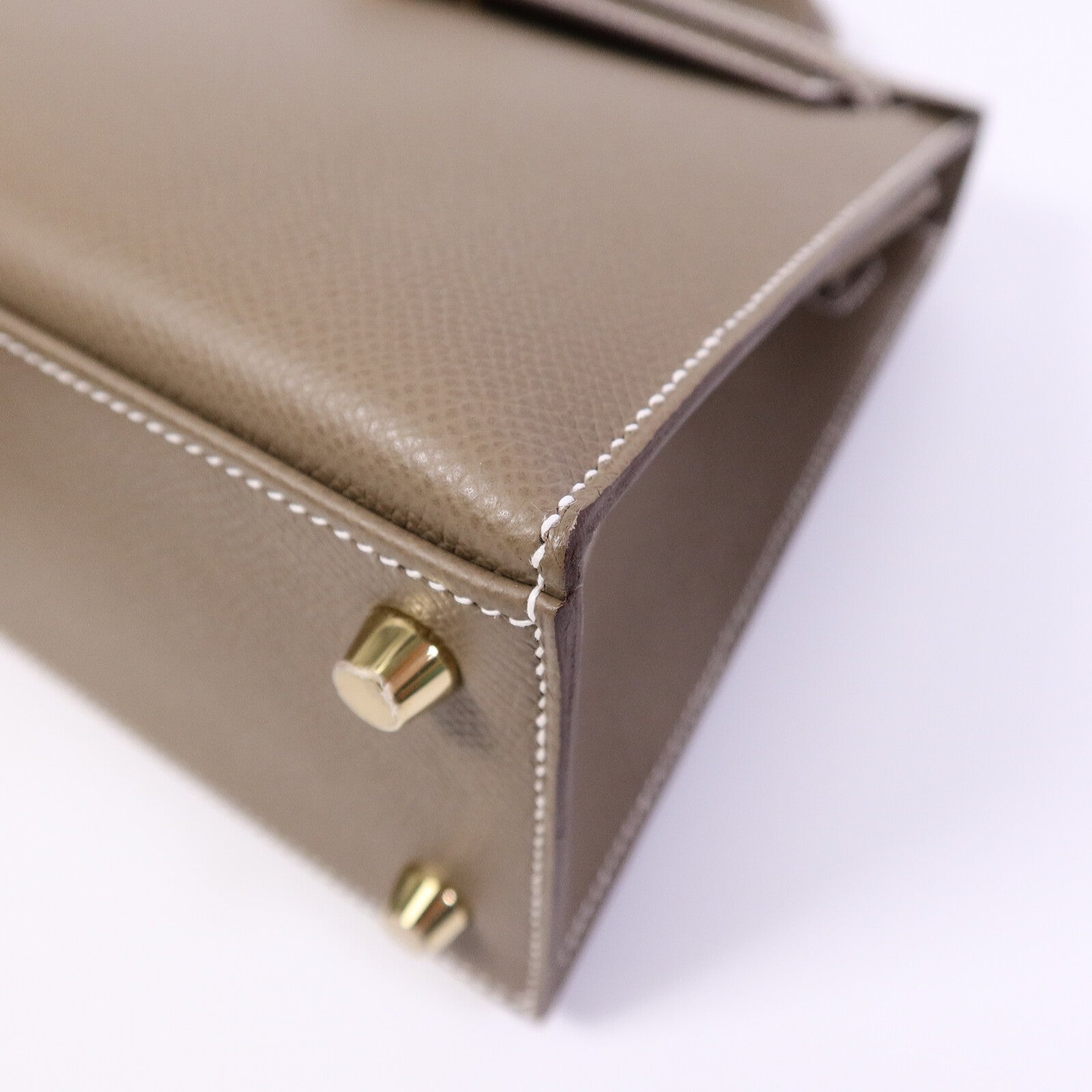 HERMES Epsom皮革Kelly 25手挽肩背兩用袋Etoupe